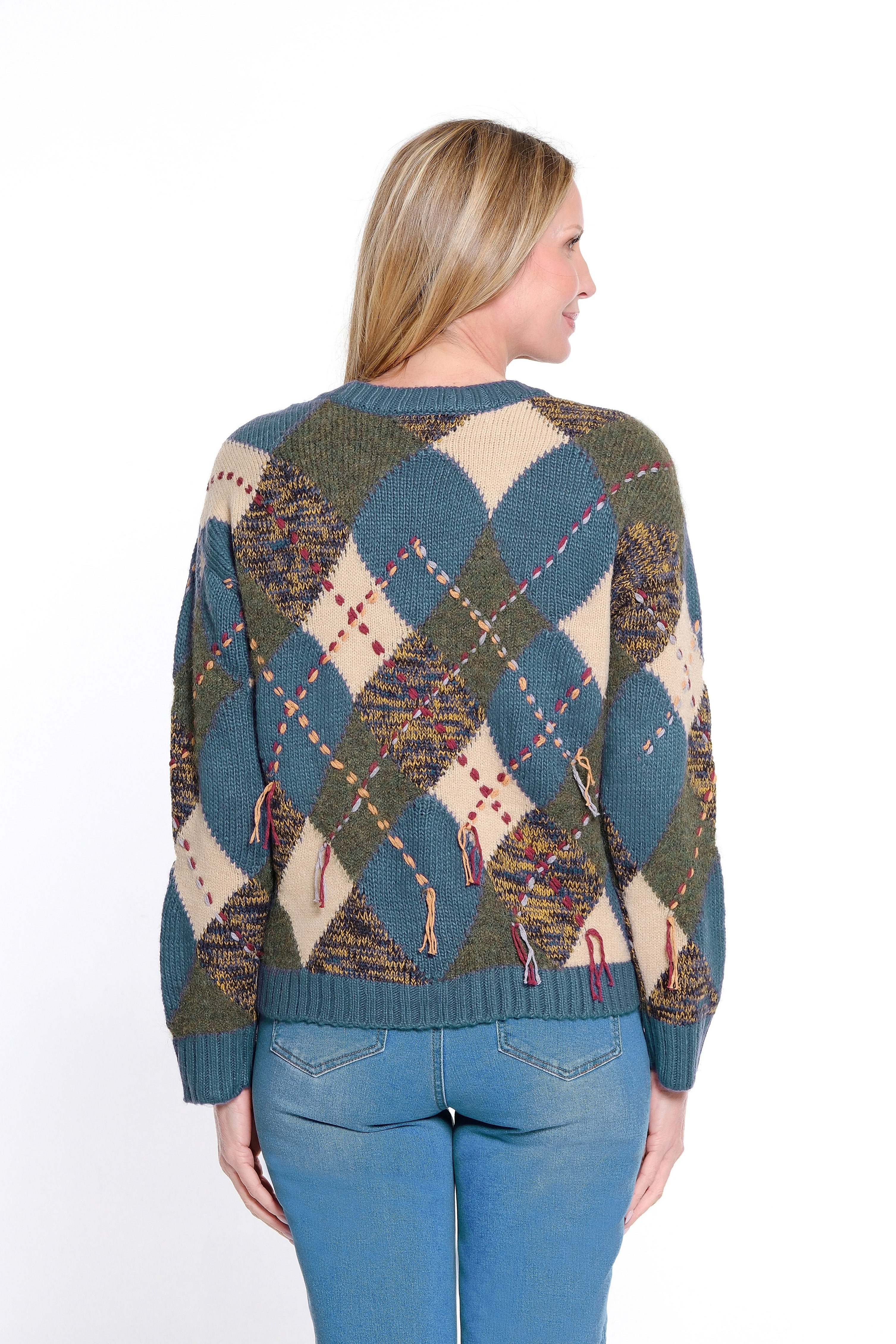 Argyle Knit Cardigan - Multi