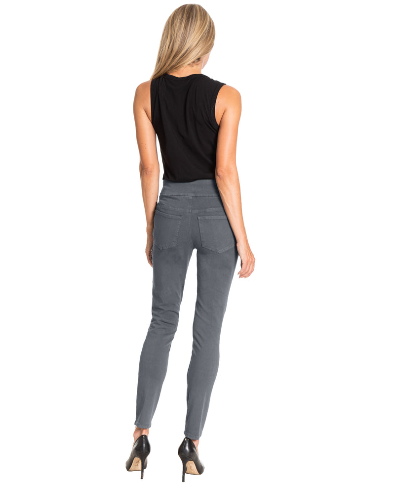 4 WAY STRETCH PULL ON SKINNY ANKLE JEAN - Graphite