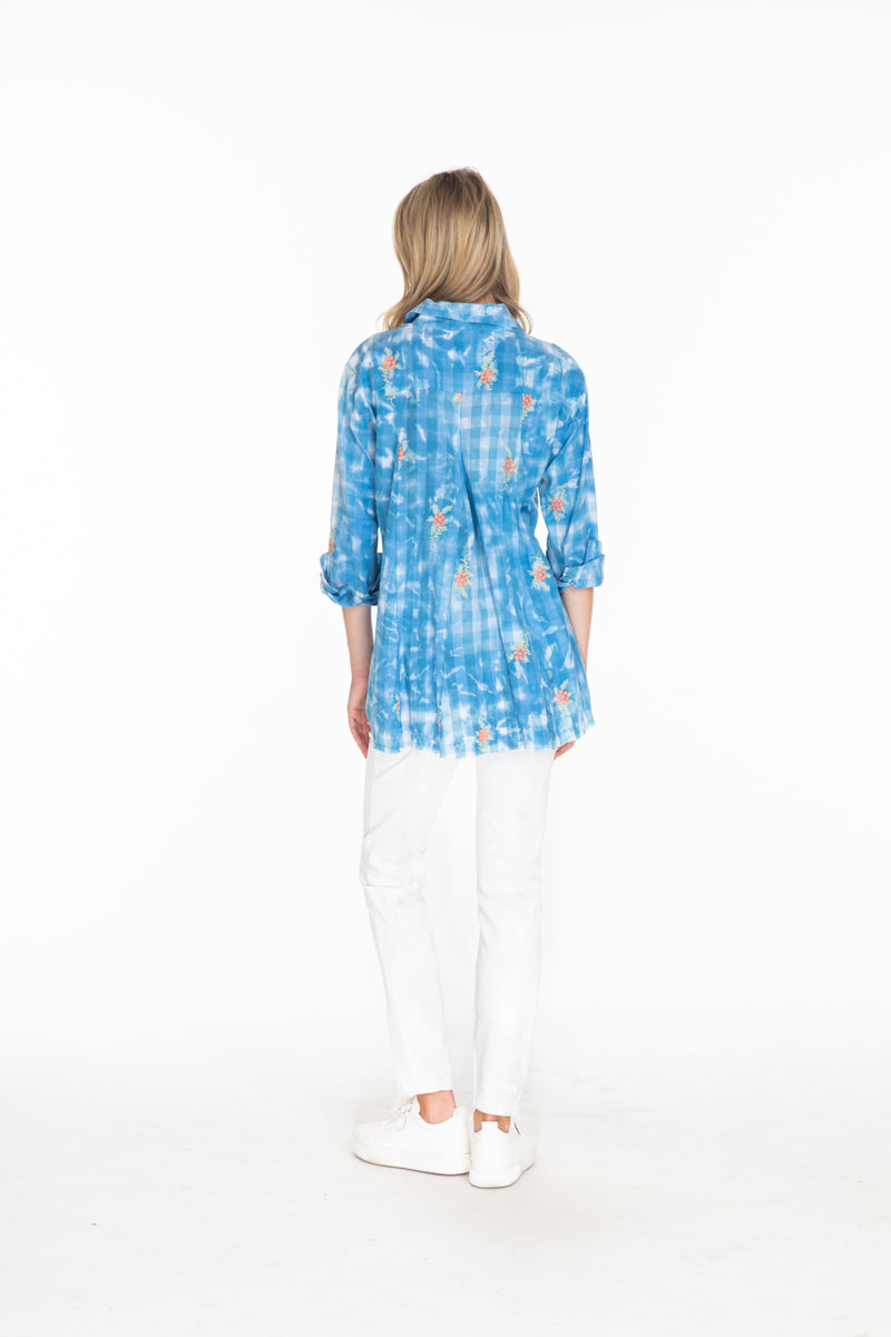 BUTTON FRONT SHIRT WITH EMBROIDERY - Multi