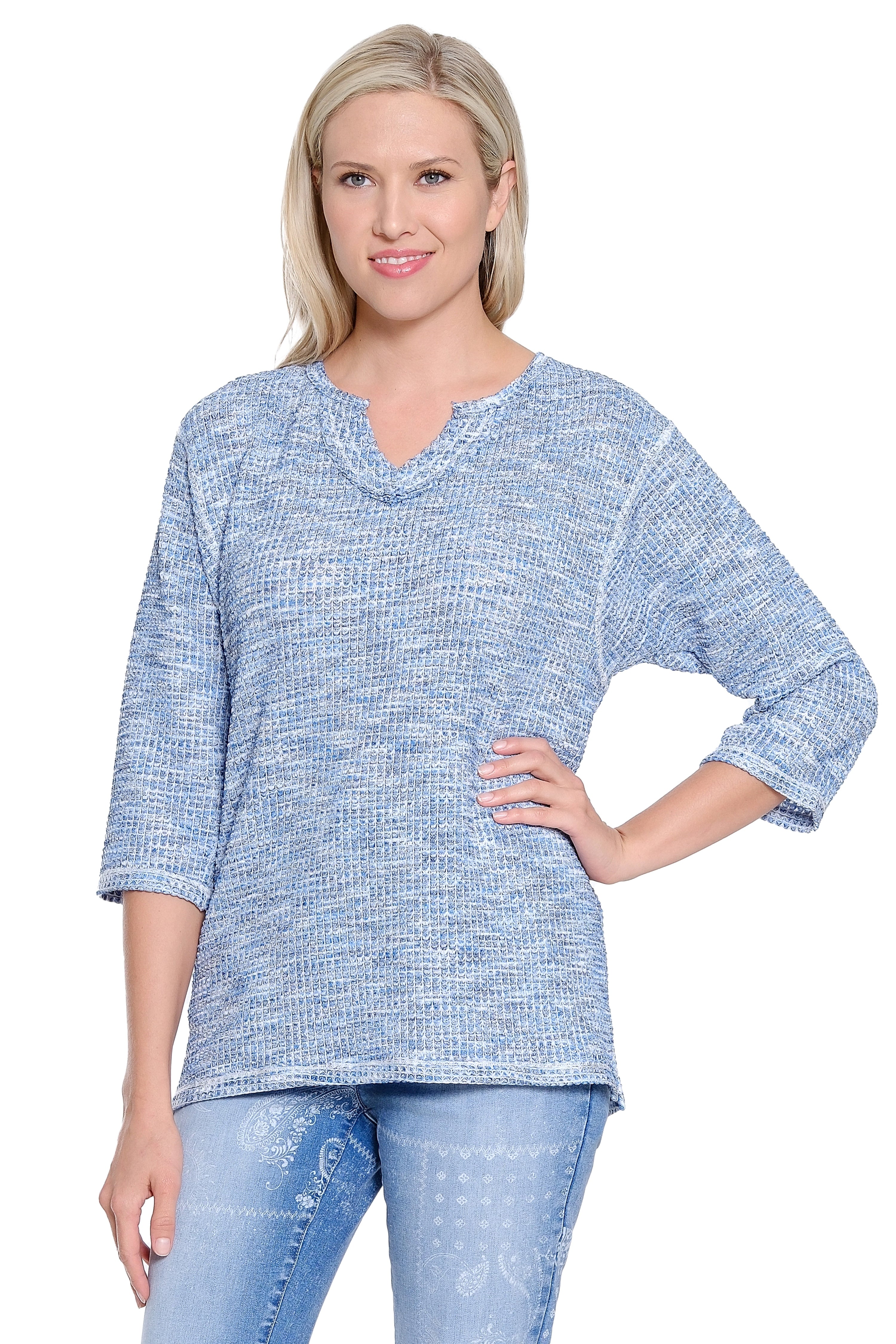 Textured Knit Top - Blue