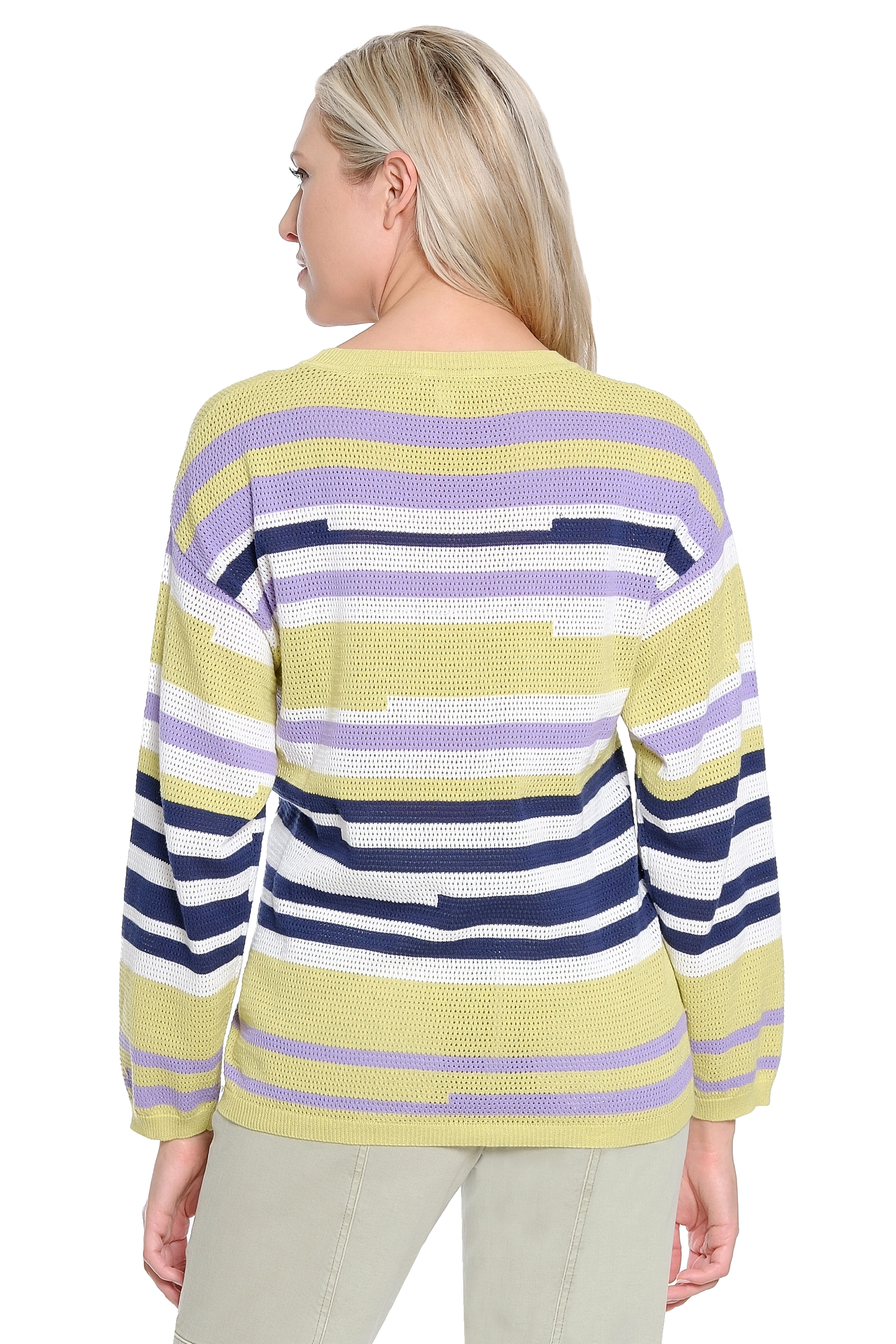 Pointelle Stripe Sweater - Multi