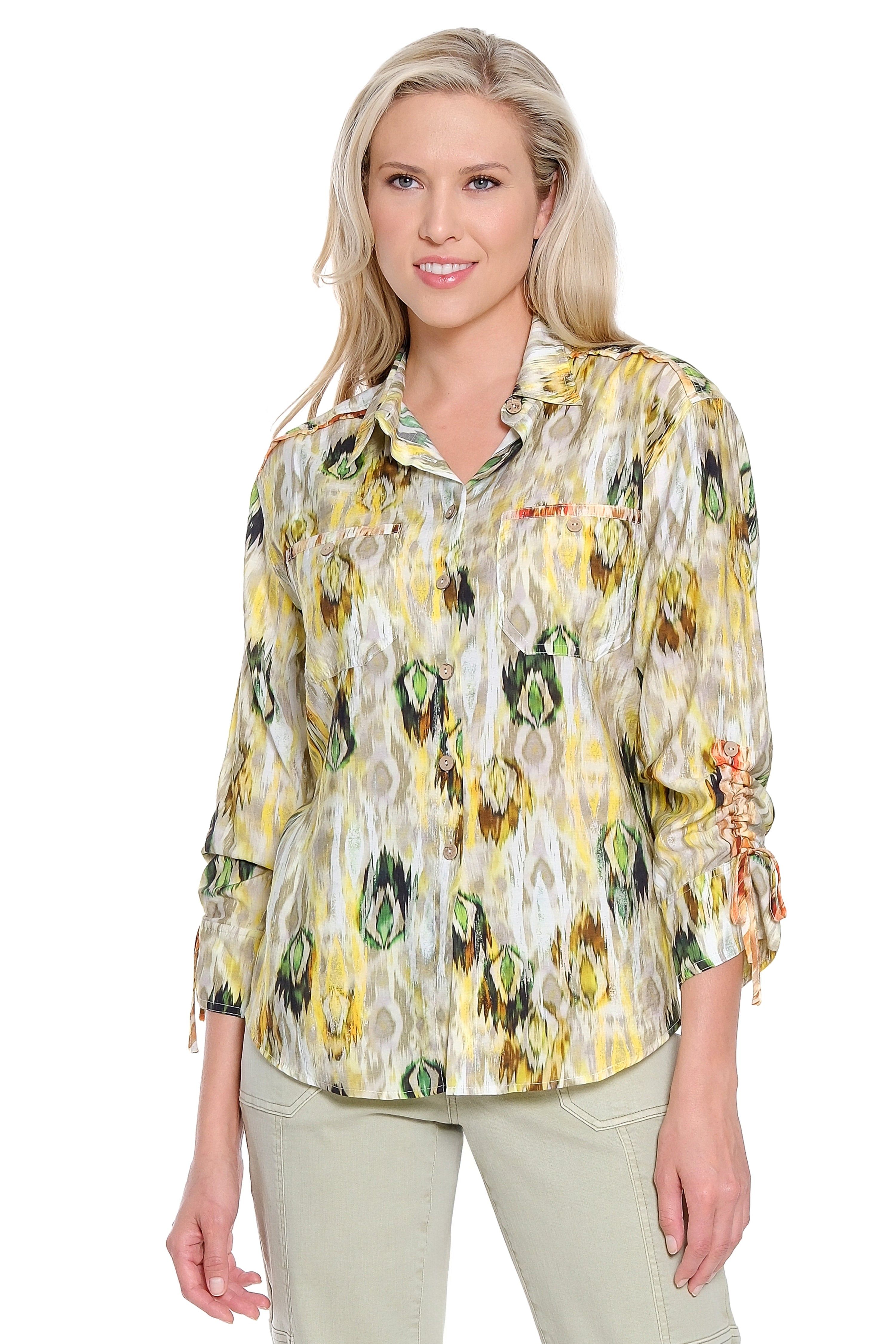 Ikat Print Button-Up - Multi