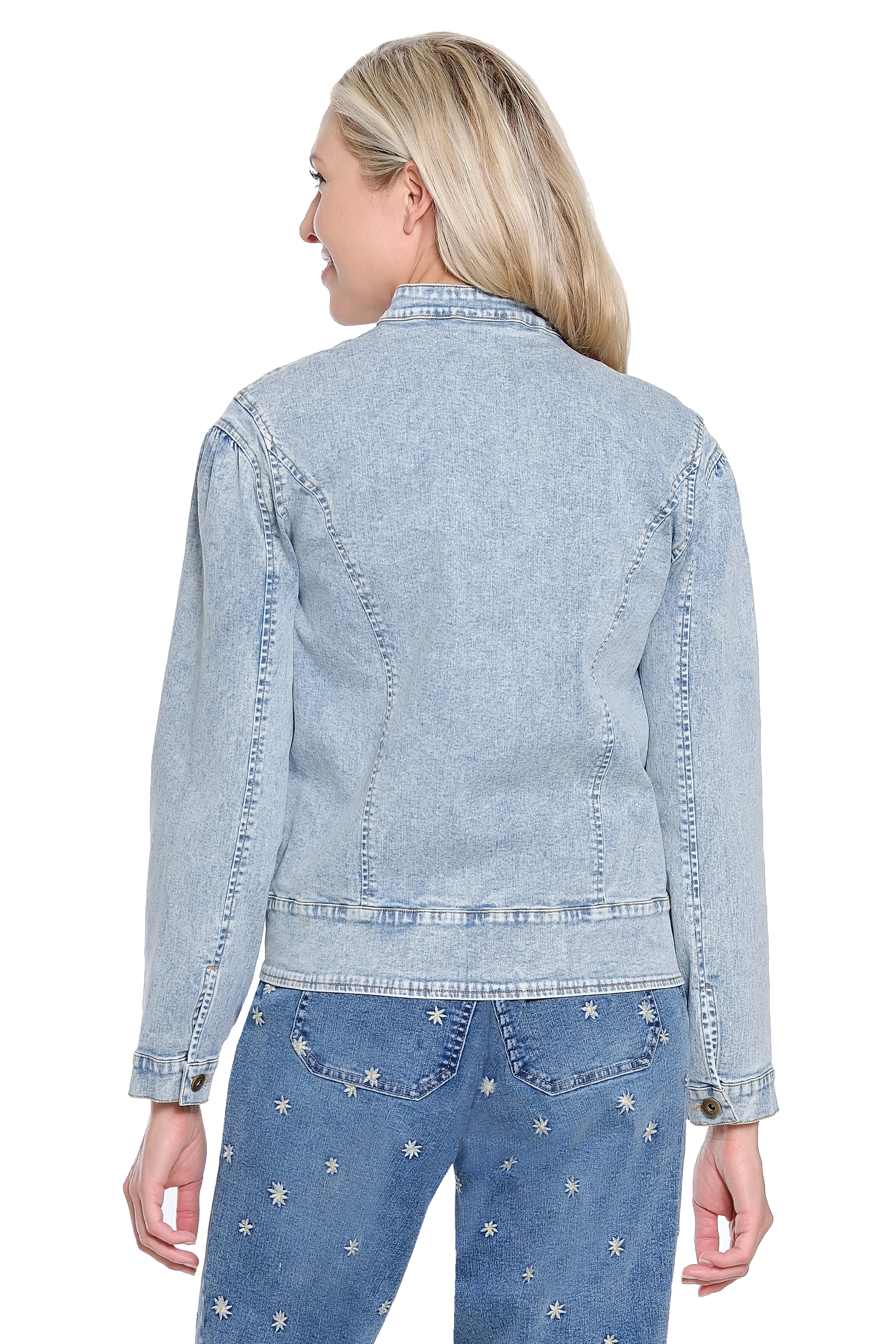 Knotted Closure Denim Jacket – Light Indigo