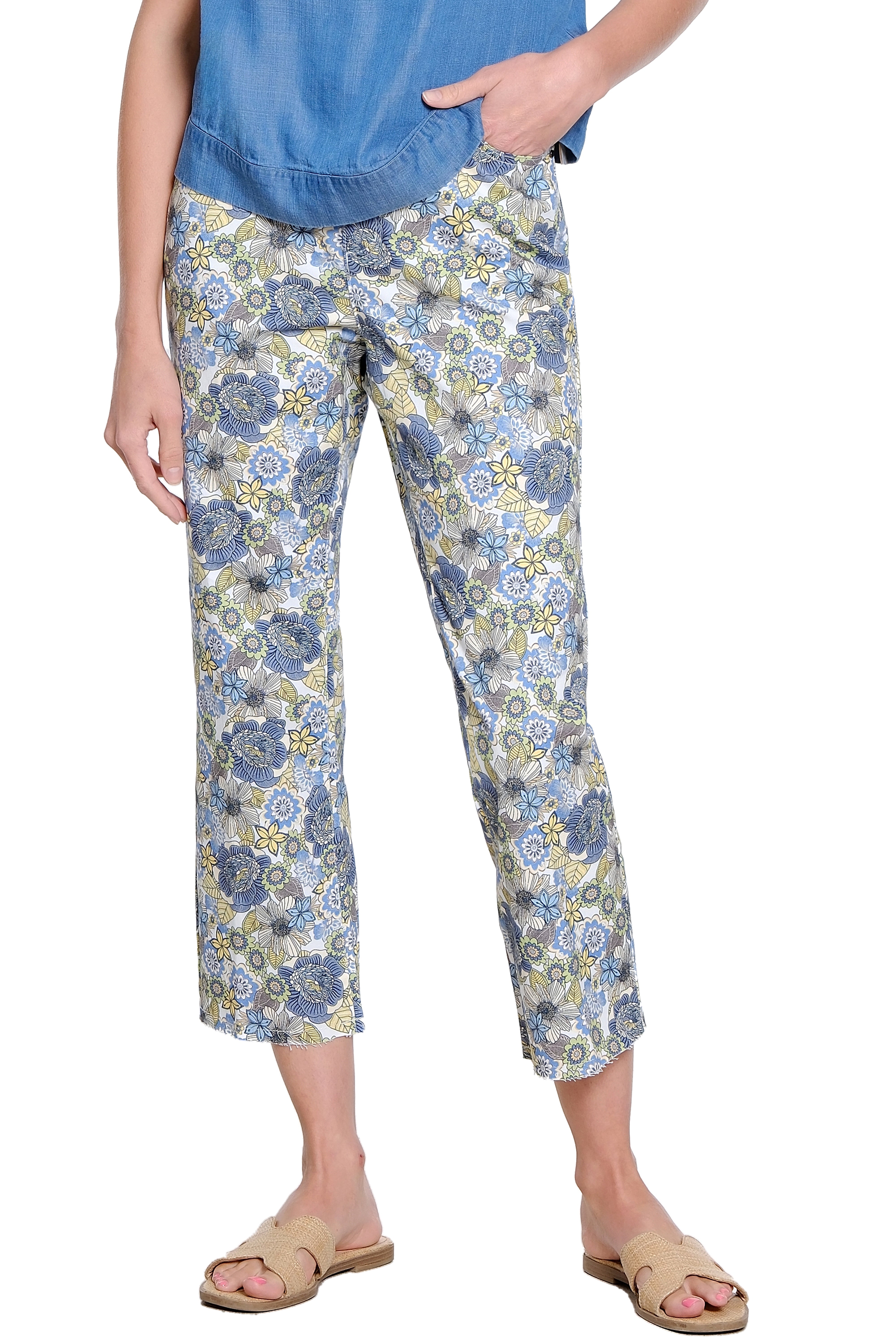 Floral Print Straight-Leg Ankle Jean - Floral Multi