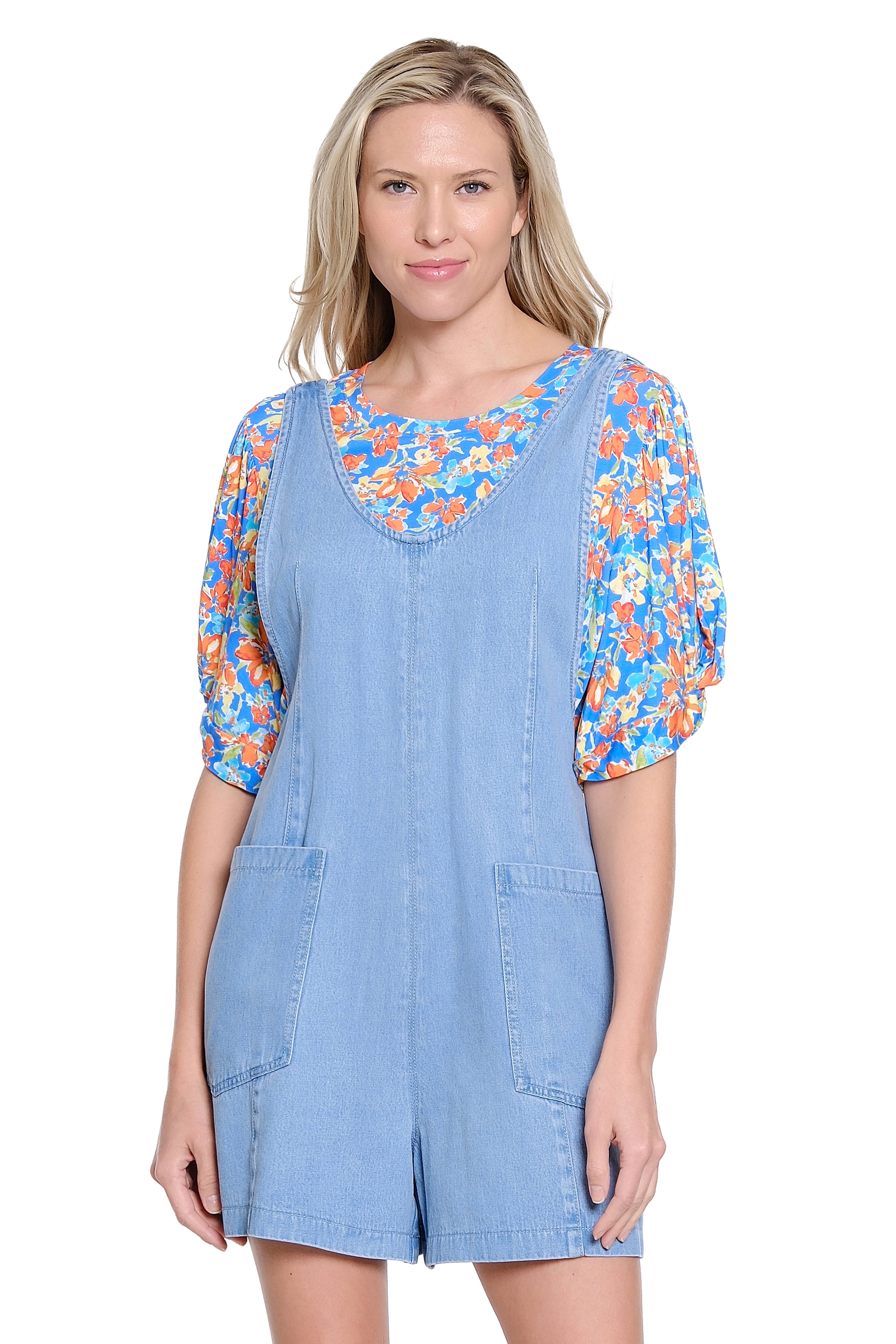 Denim Romper - Light Indigo