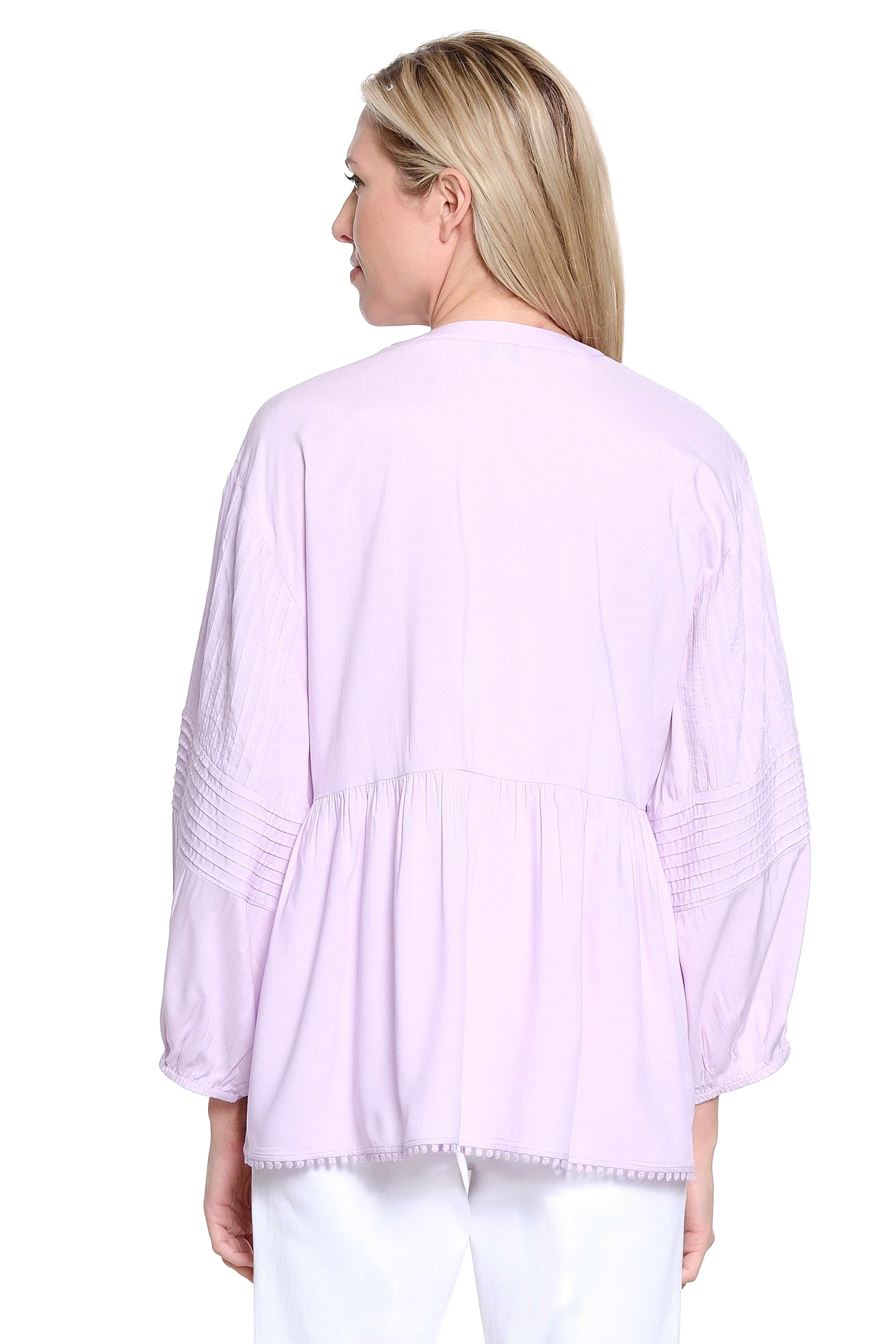 Pintuck Detail Pullover Top – Orchid