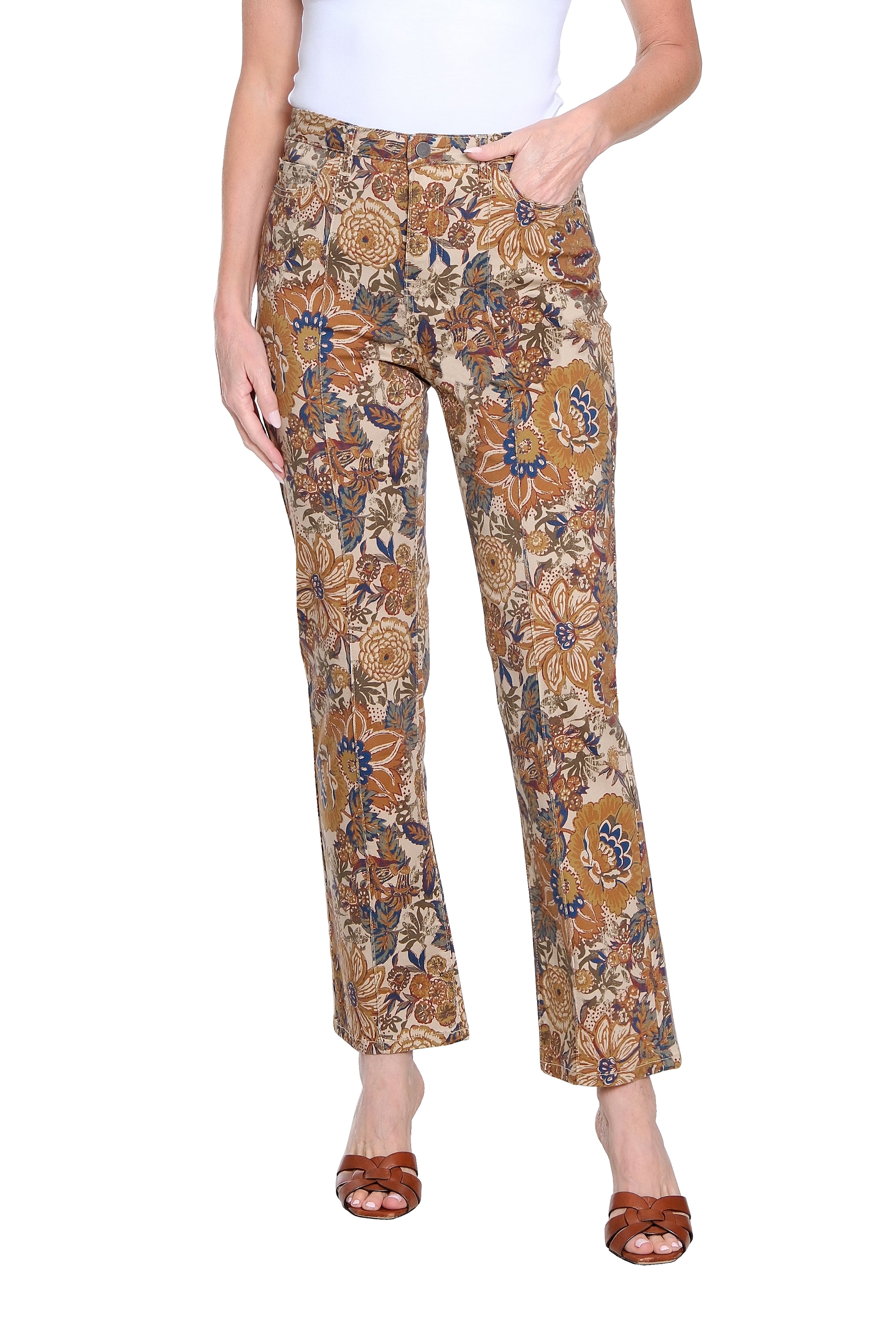 Vintage Print Jeans - Floral Multi