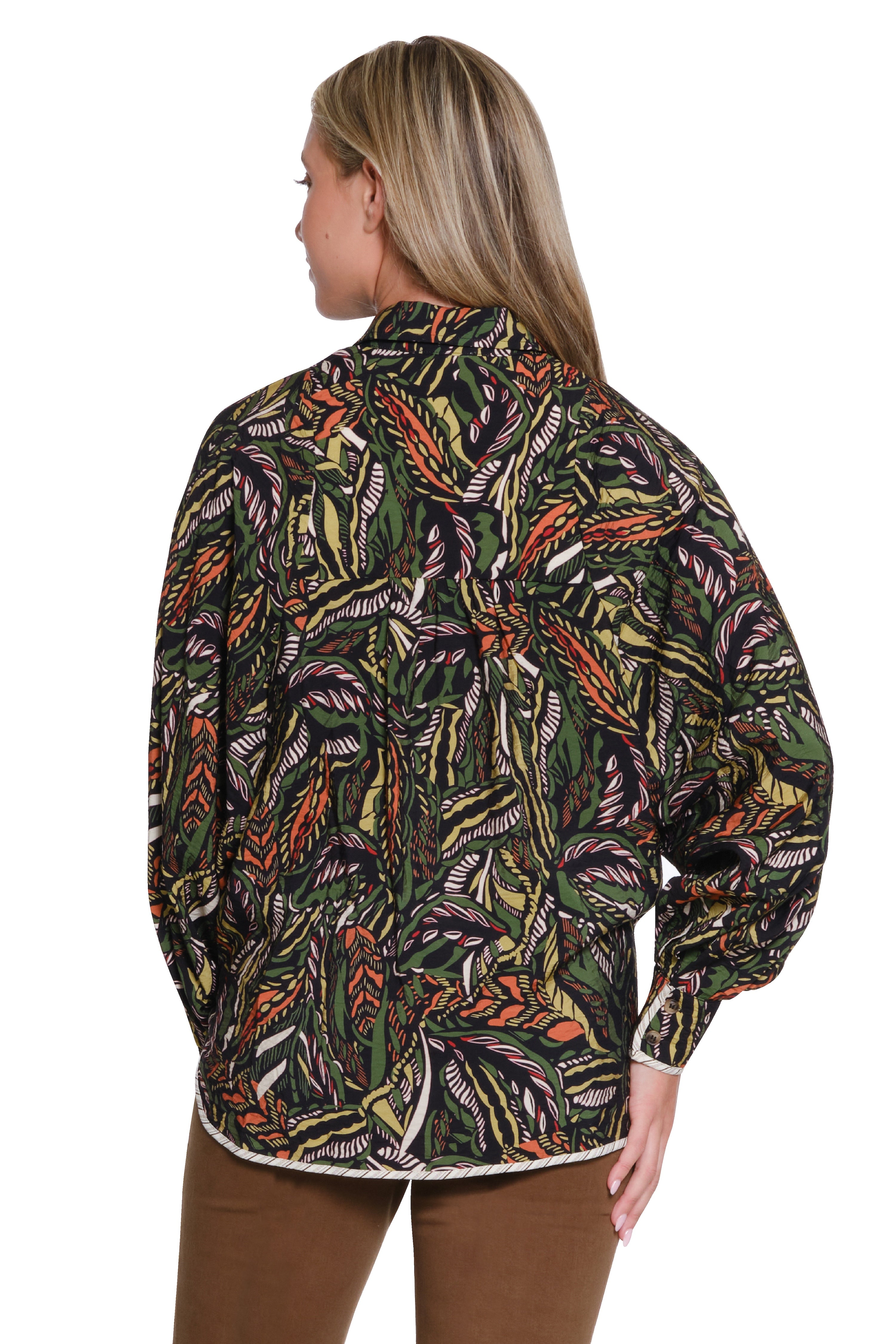 Printed Button Front Top - Multi