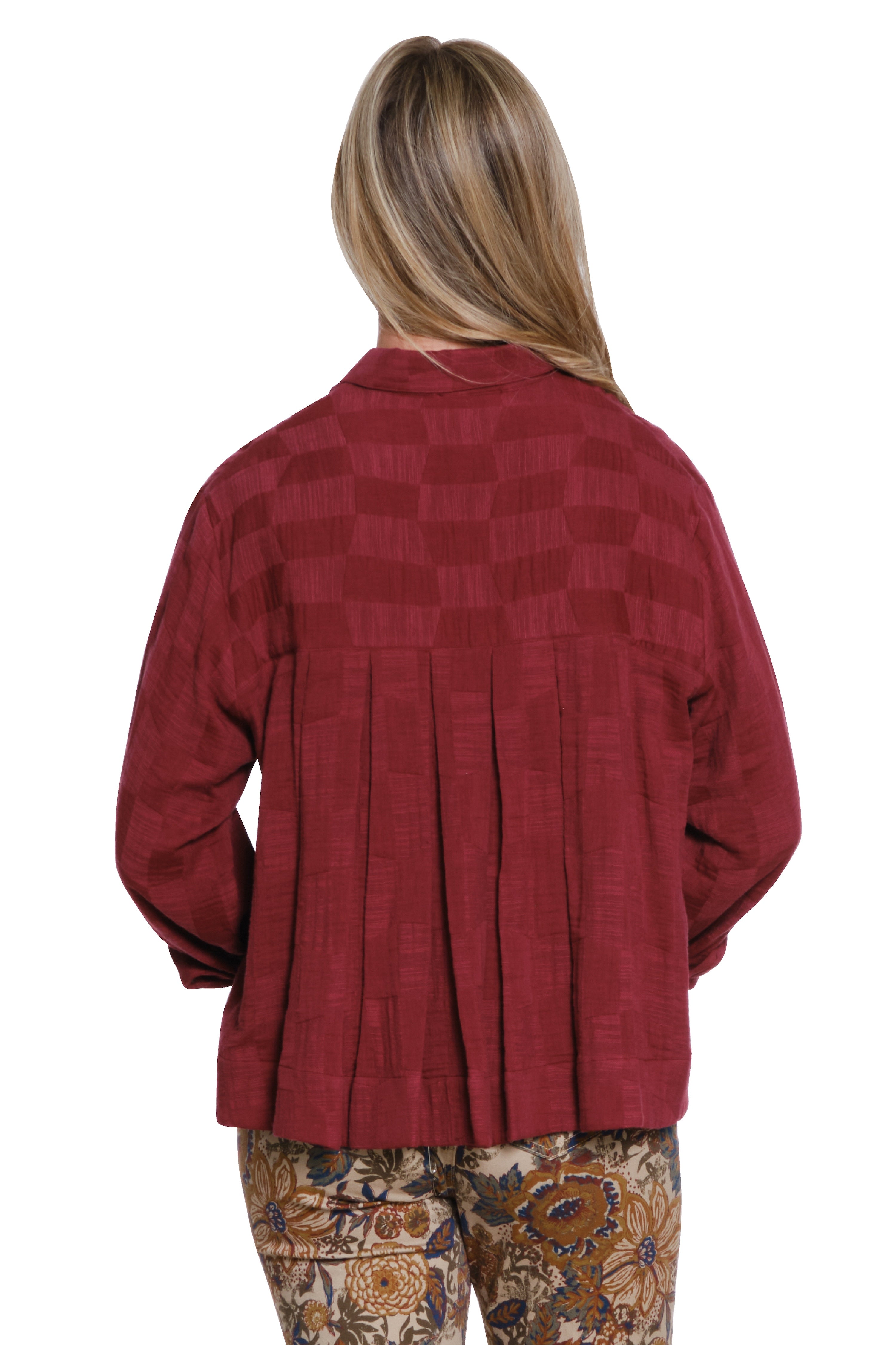 V-Neck Swing Shirt - Wine