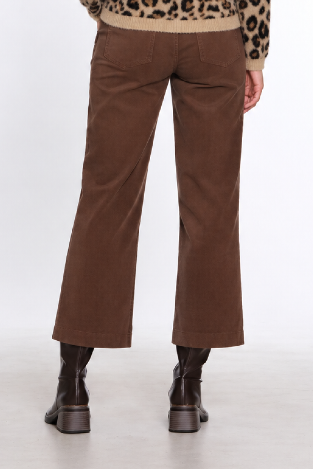 Dark Chocolate Velveteen Wide Leg Crop Pant - Missy