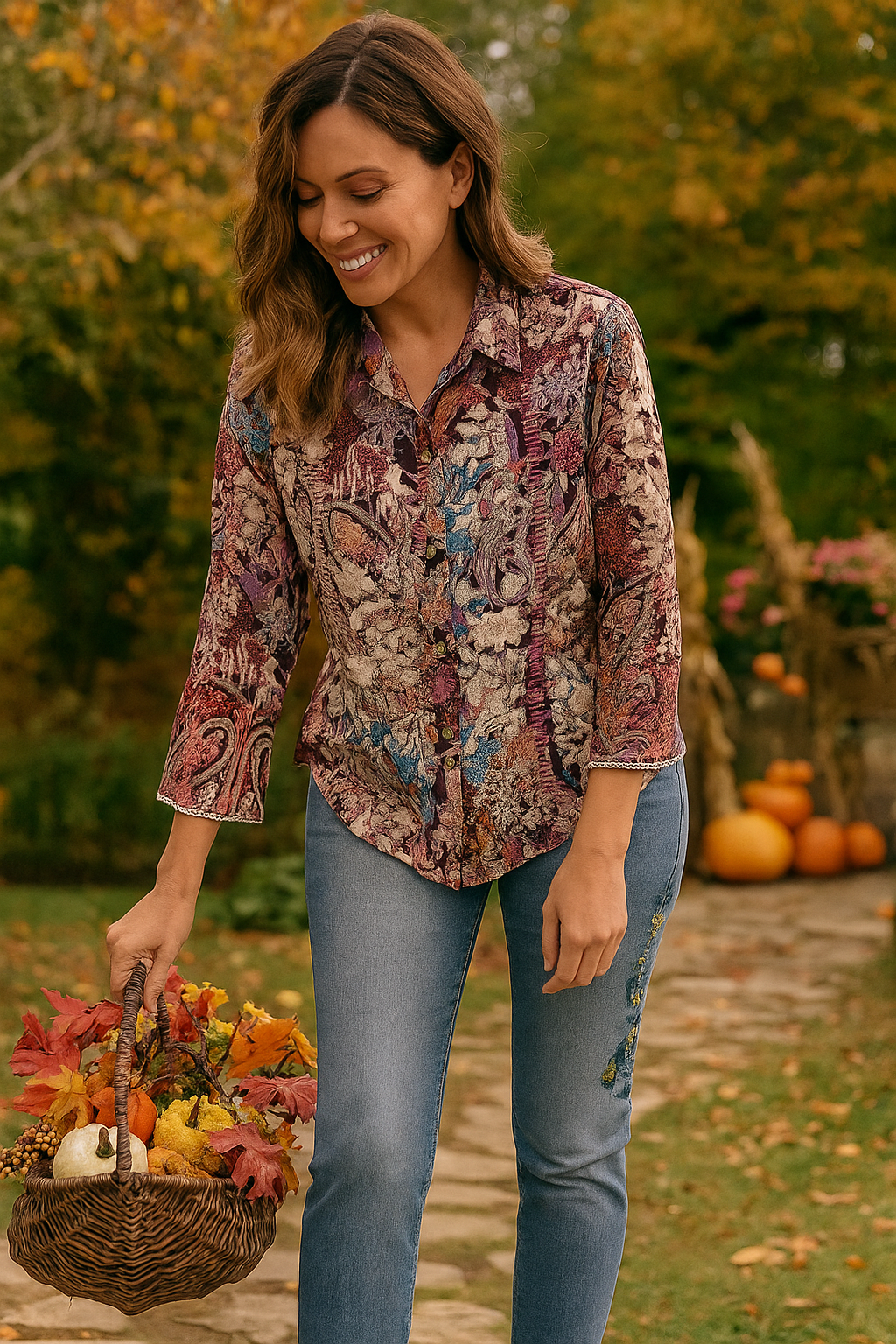 Embroidered Collared Shirt - Multi