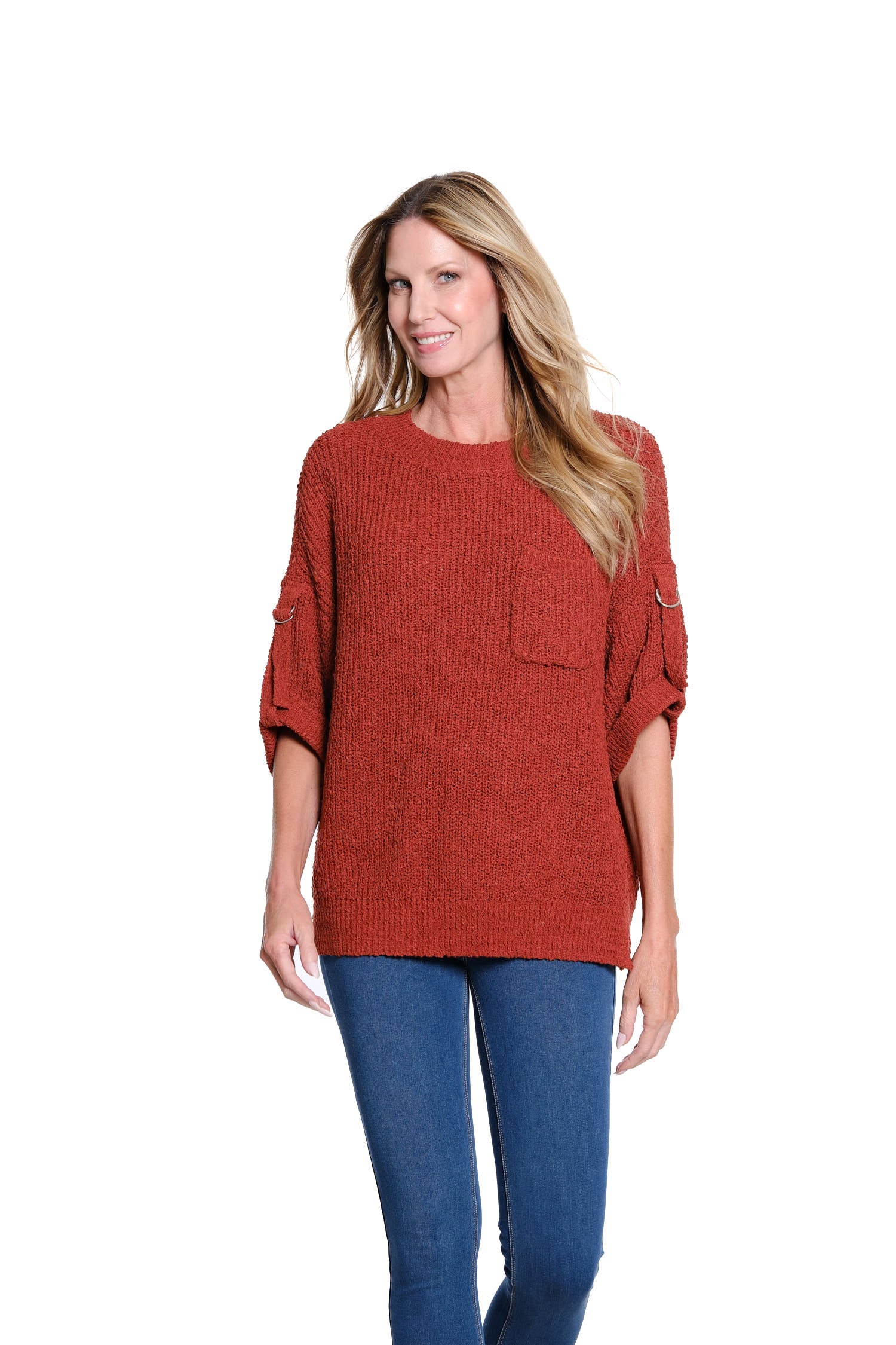 Roll Sleeve Sweater - Dark Spice