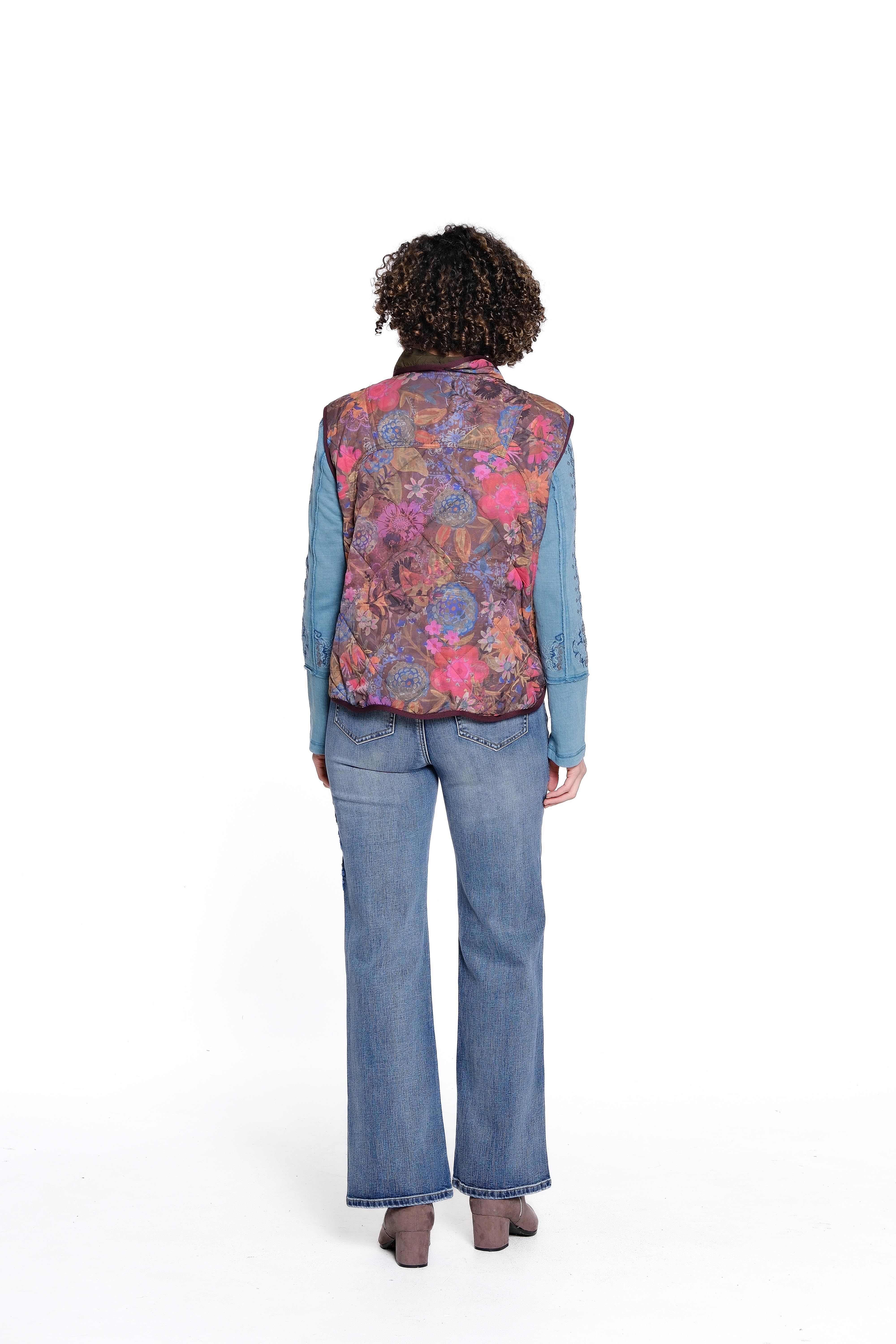 Floral Quilted Vest - Multi