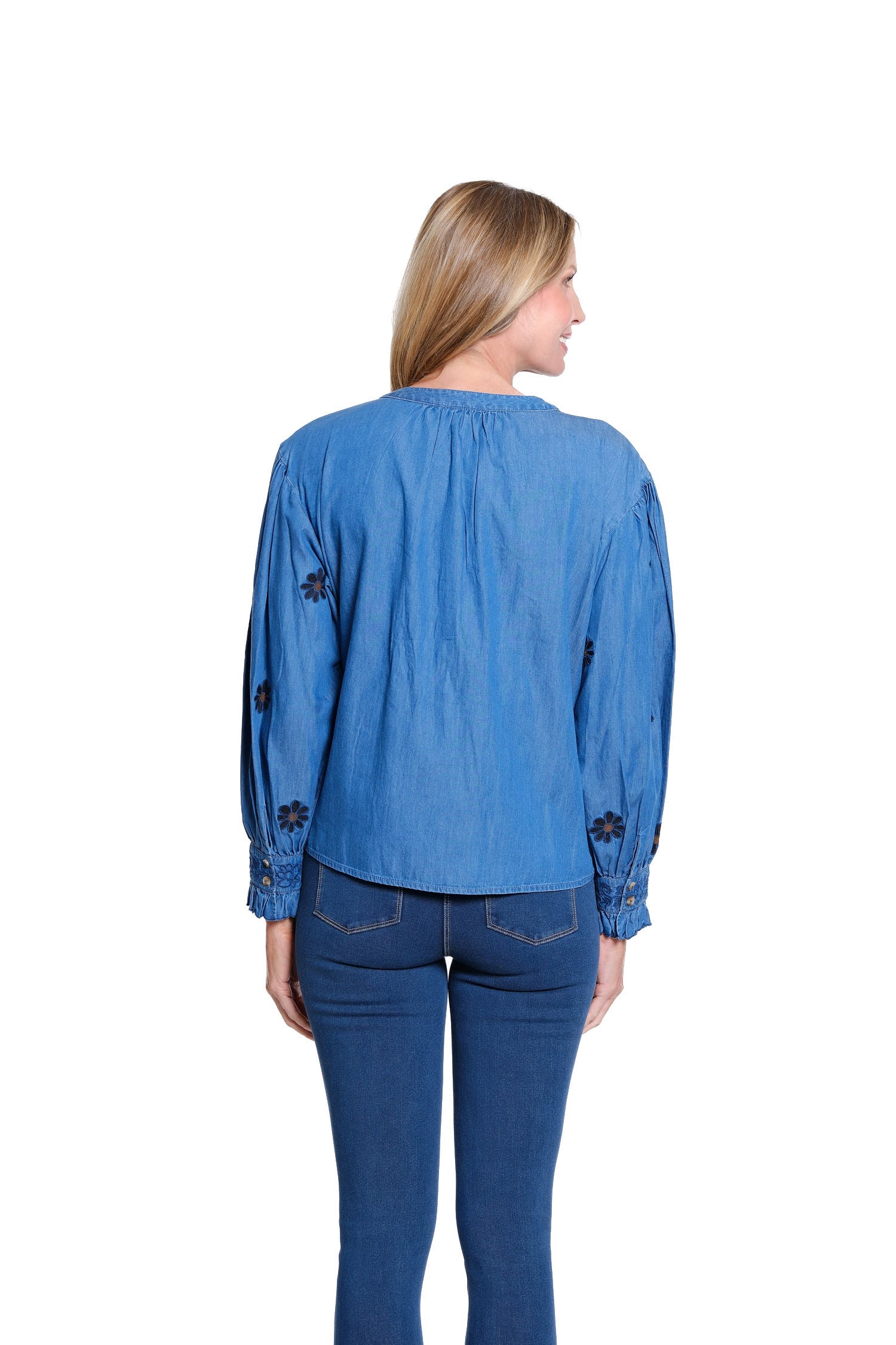 Embroidered Blouse - Dark Indigo