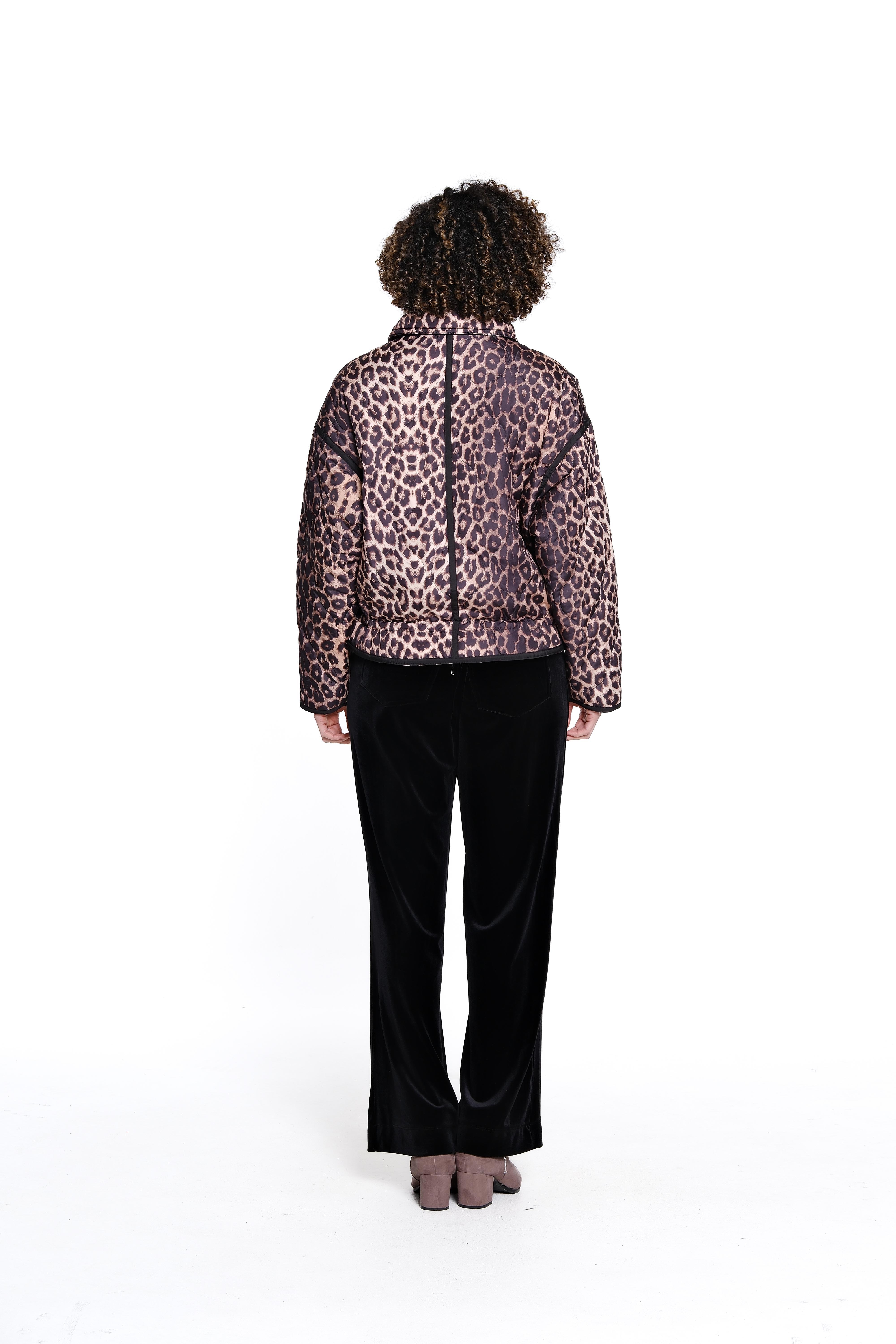 Animal Print Quilted Jacket - Neutral Animal Print