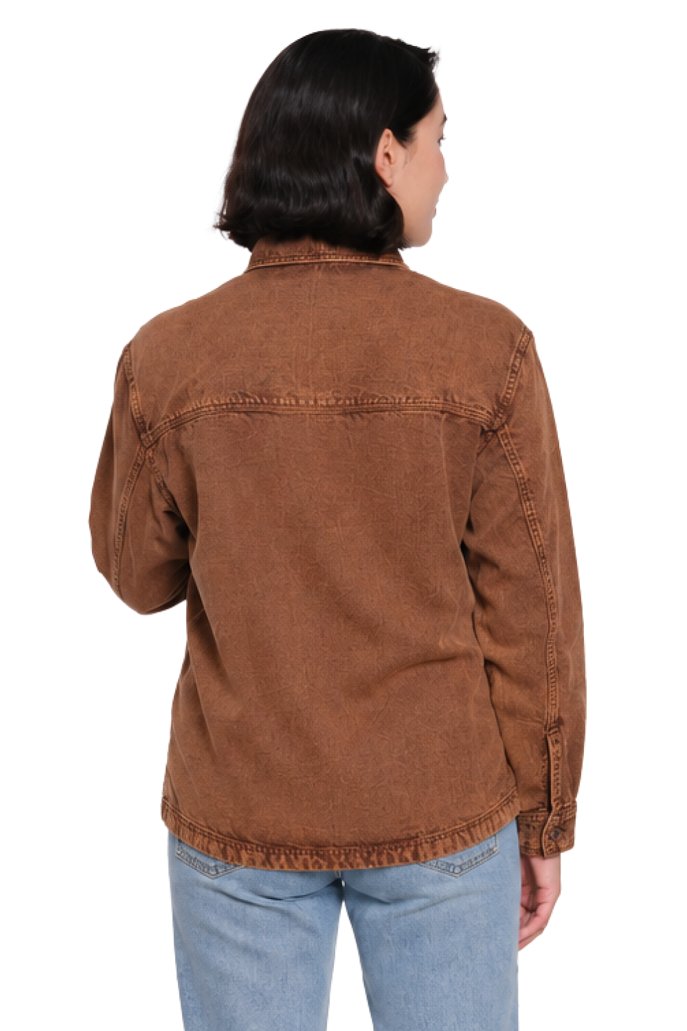 Chocolate Boyfriend Button-Front Shirt - Missy