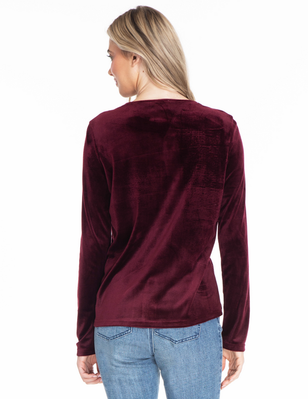 Cut Out Neck Top - Wine