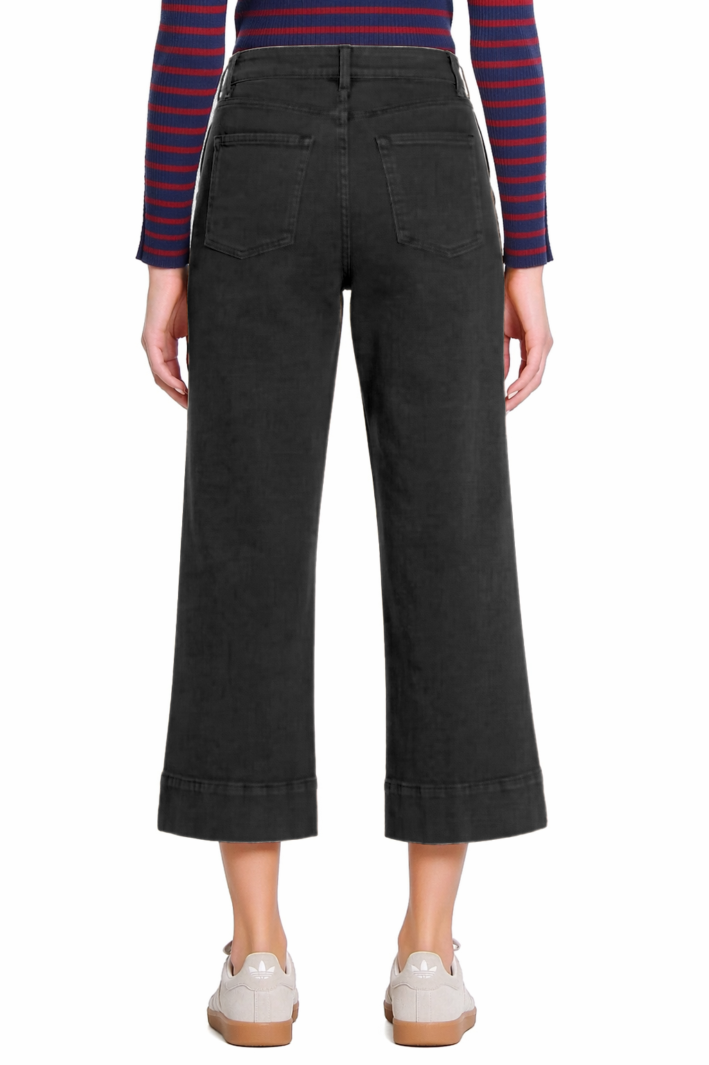 Front Crease Stitch Crop Jean - Black - view 2