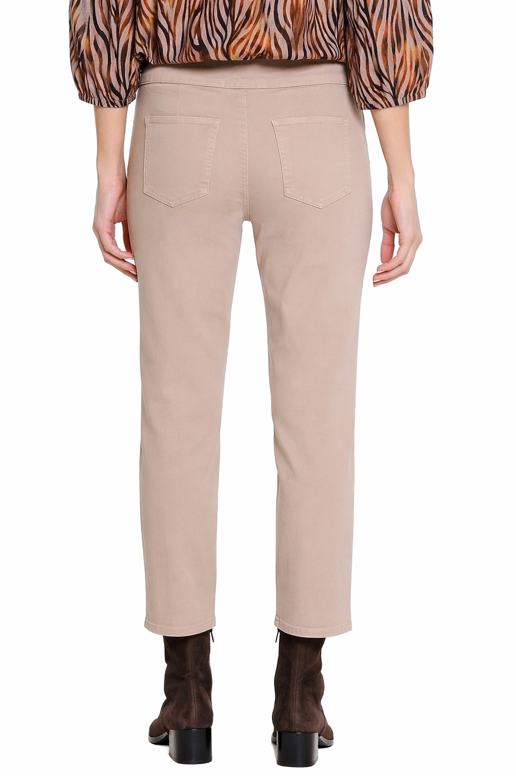 Pull On Straight Leg Ankle Jean - Stone - view 2