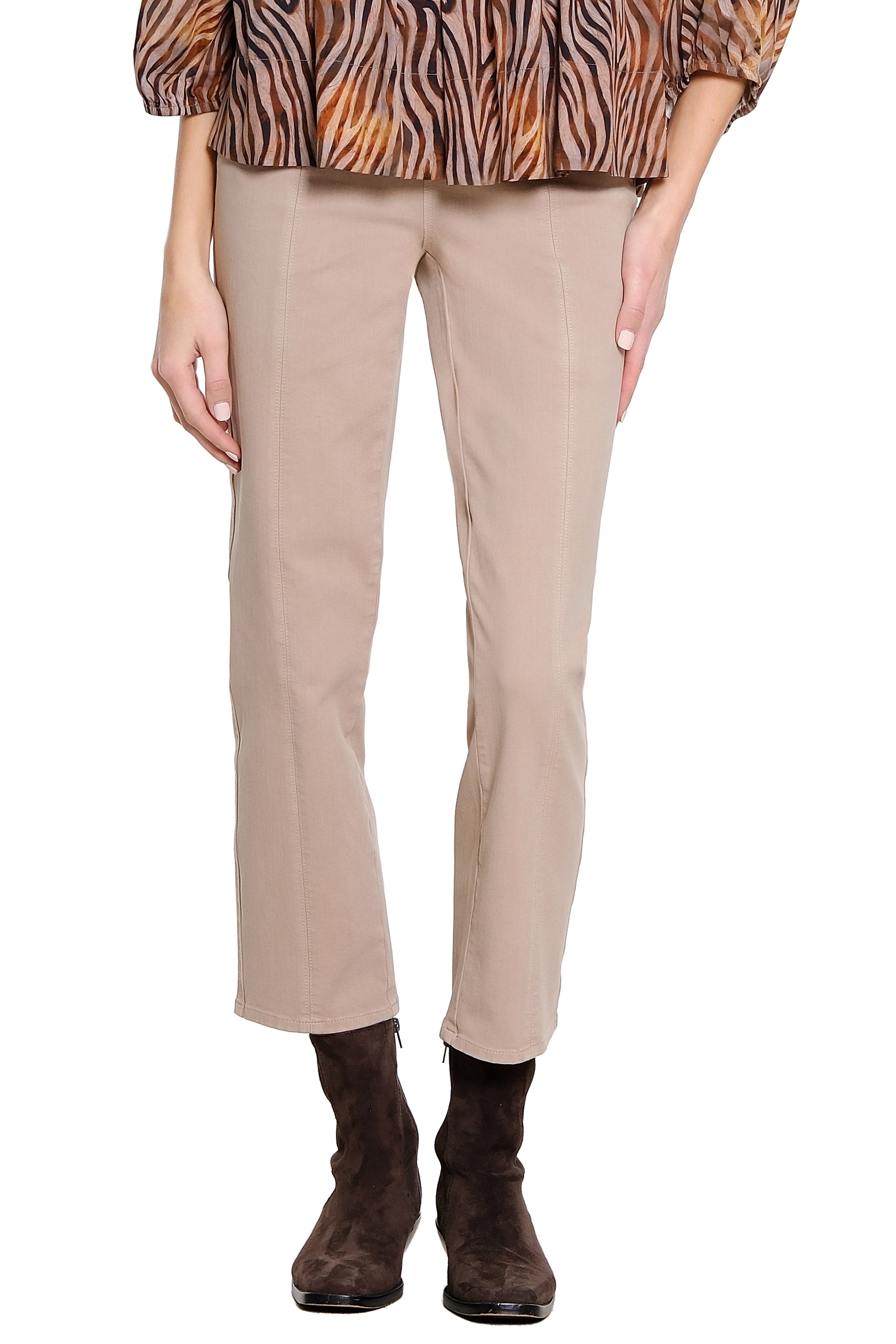 Pull On Straight Leg Ankle Jean - Stone