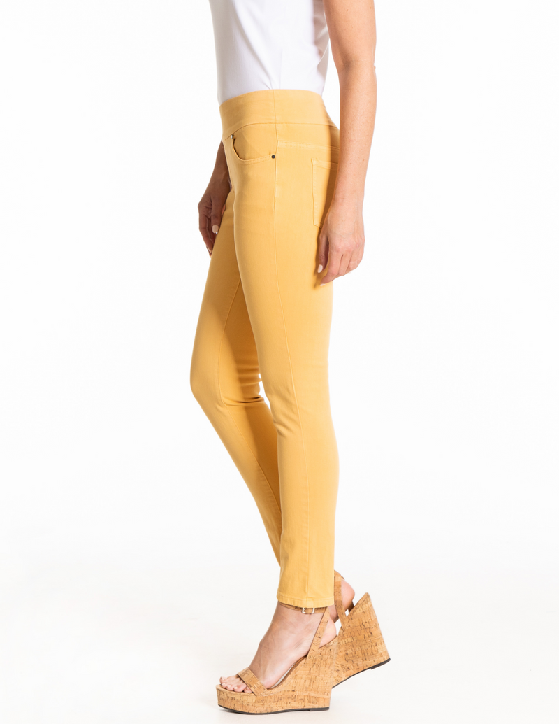 4 WAY STRETCH PULL ON SKINNY ANKLE JEAN - Goldenrod
