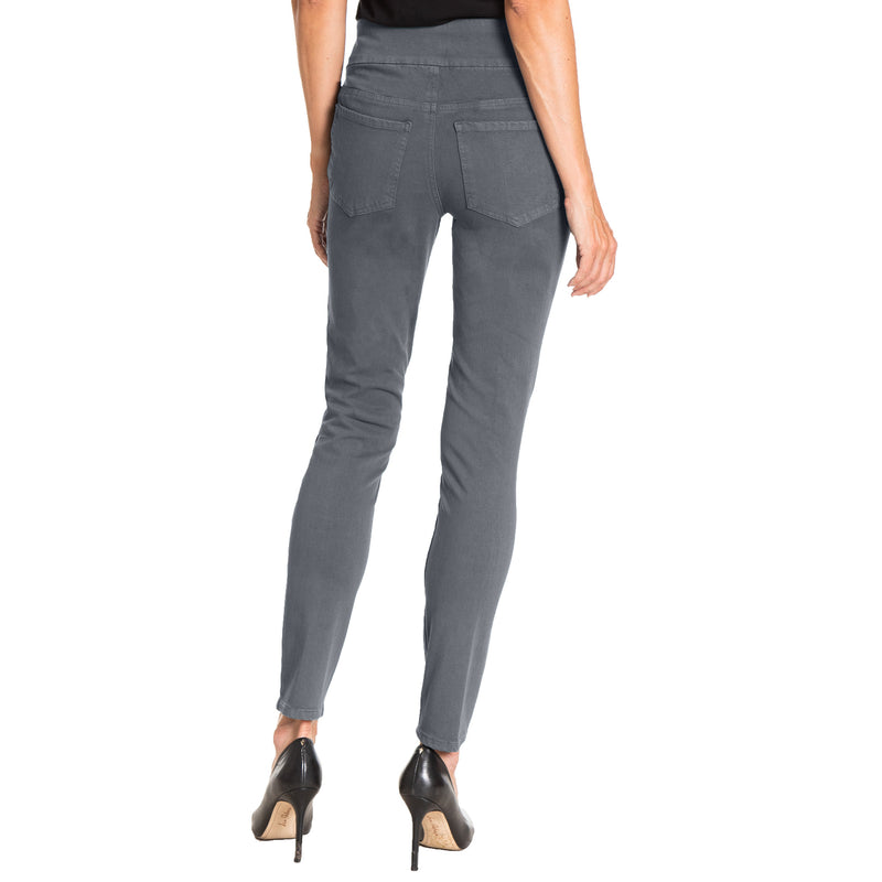 4 WAY STRETCH PULL ON SKINNY ANKLE JEAN - Graphite
