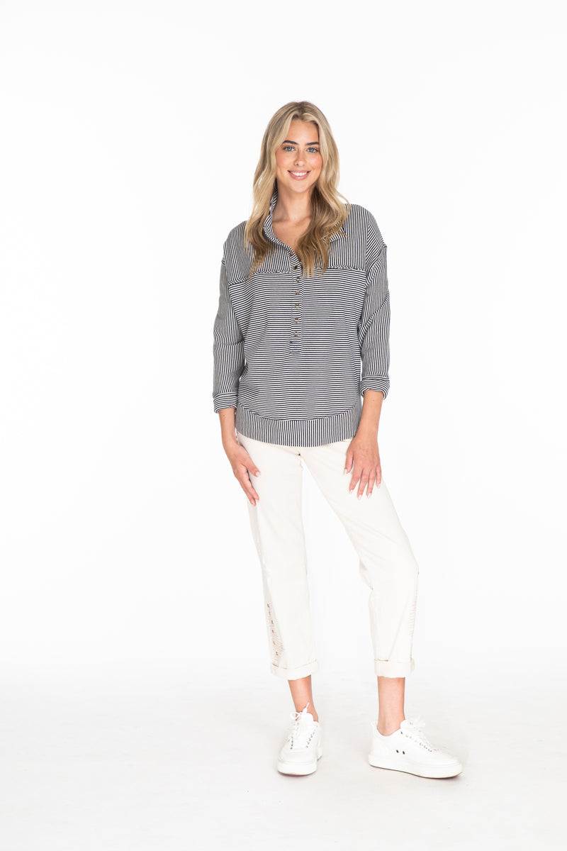 PULL ON JEAN WITH METAL RIVETS - Natural
