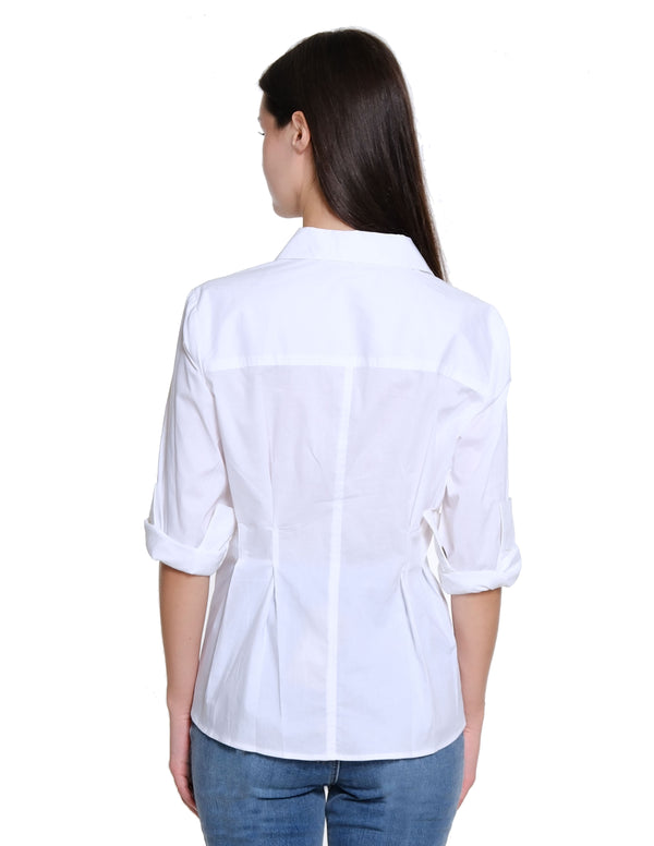 Zip Front Shirt - White