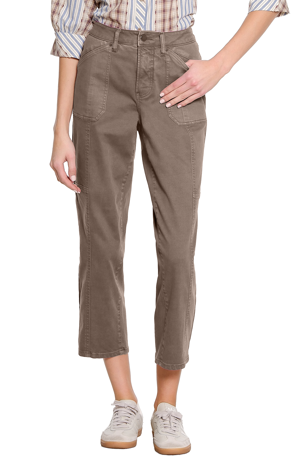 Grey Garment Dyed Twill Utility Pant
