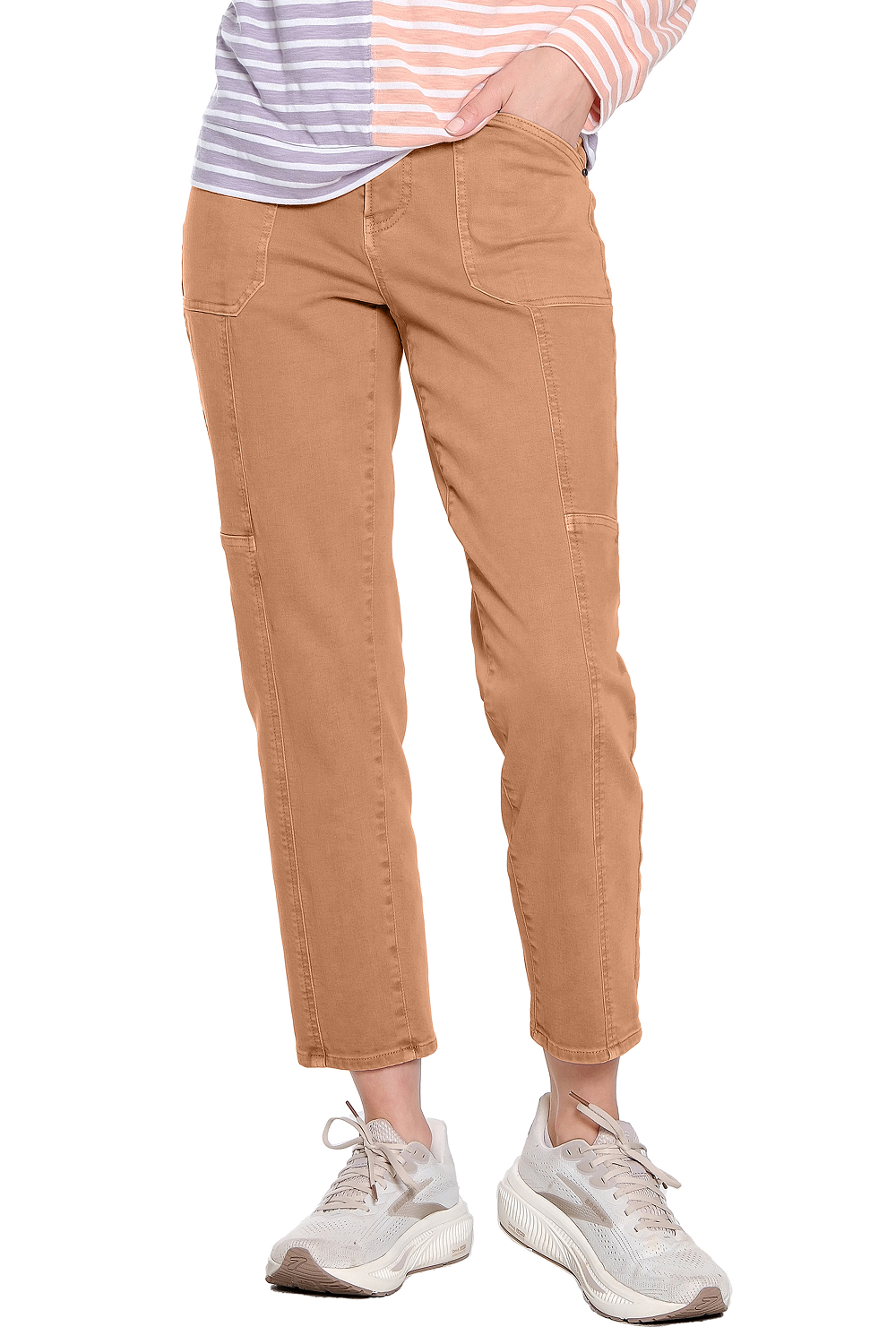 Brown Garment Dyed Twill Utility Pant