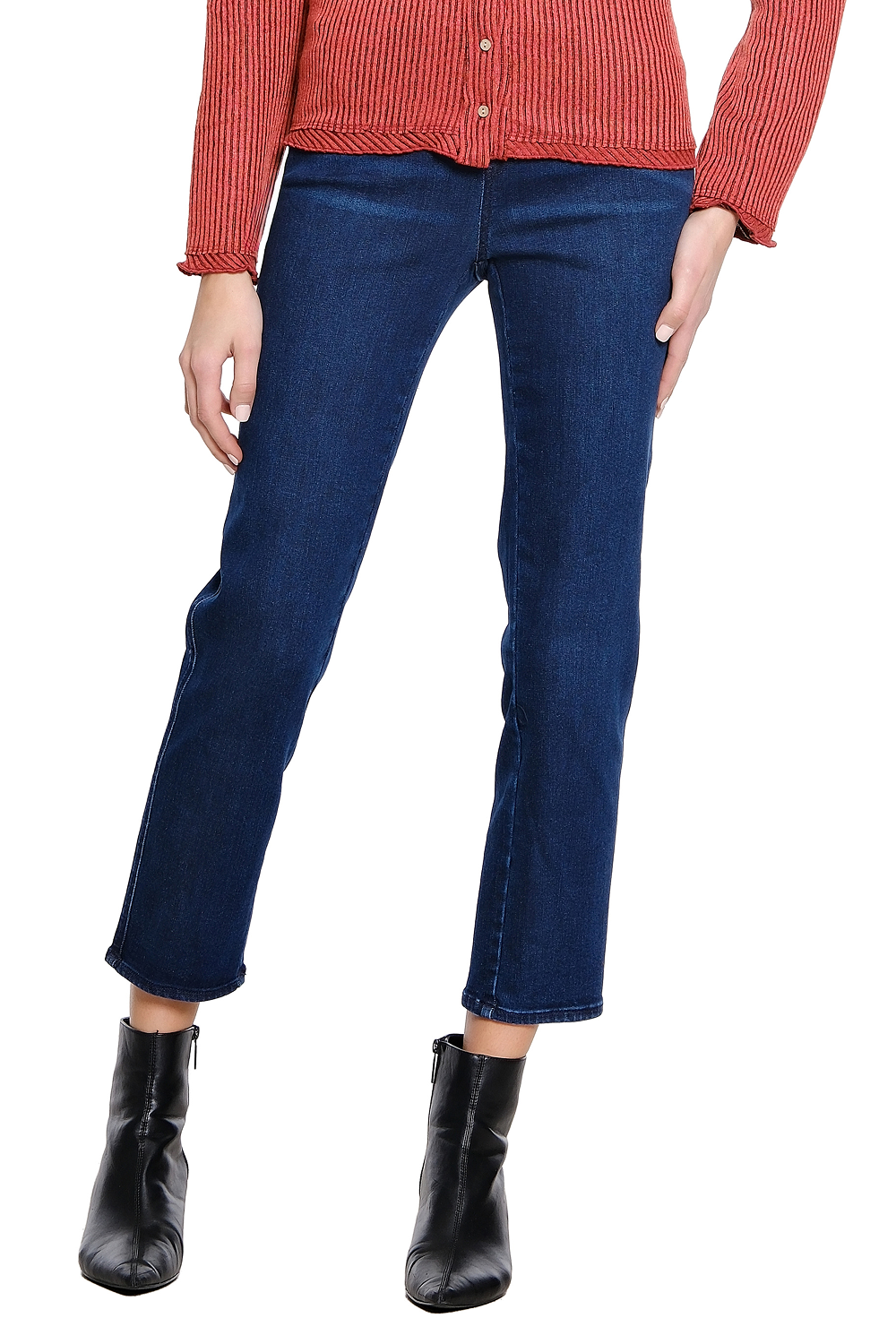 Darkest Indigo Pull On Ankle Jean