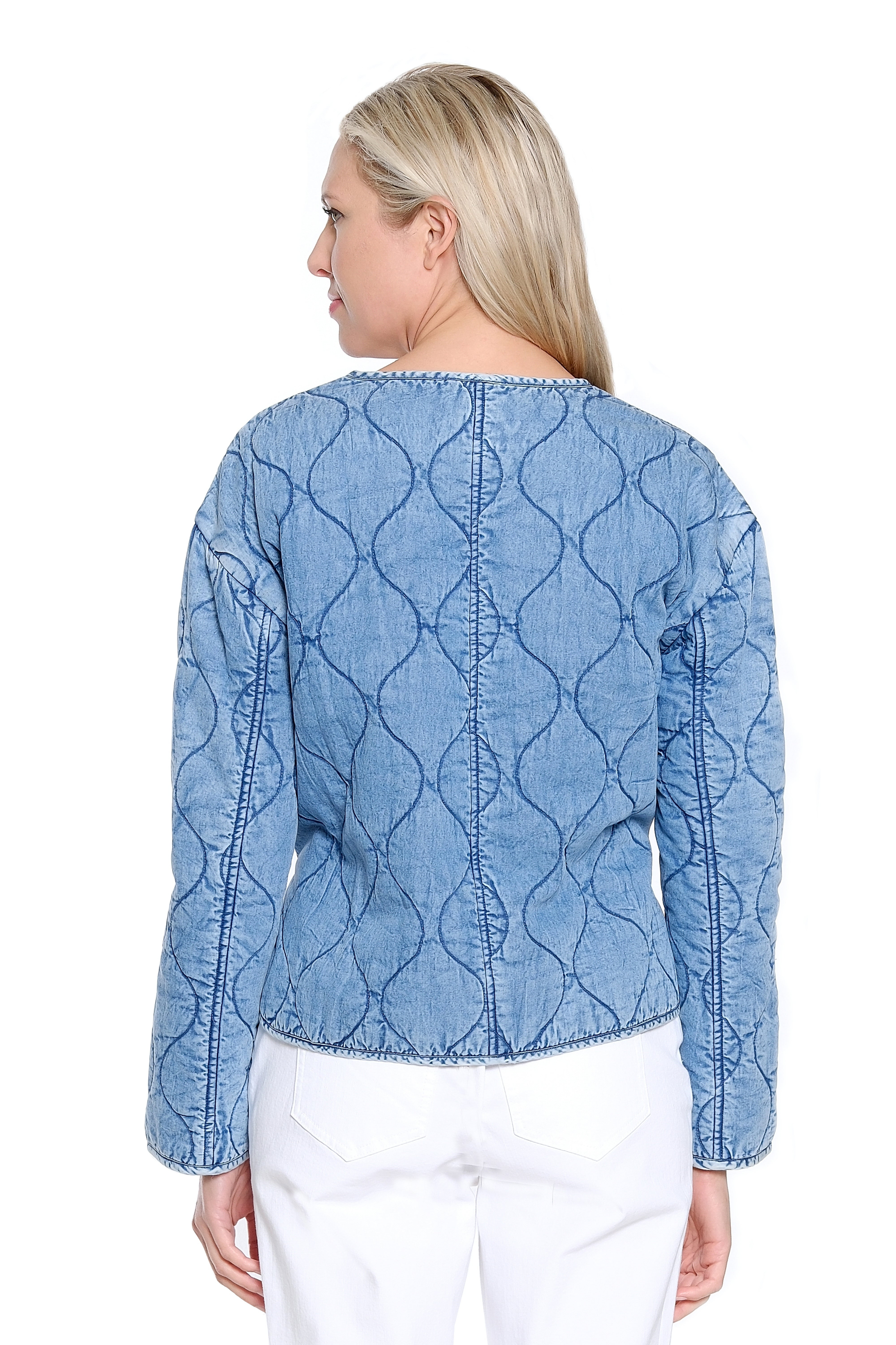 Quilted Denim Jacket - Medium Indigo