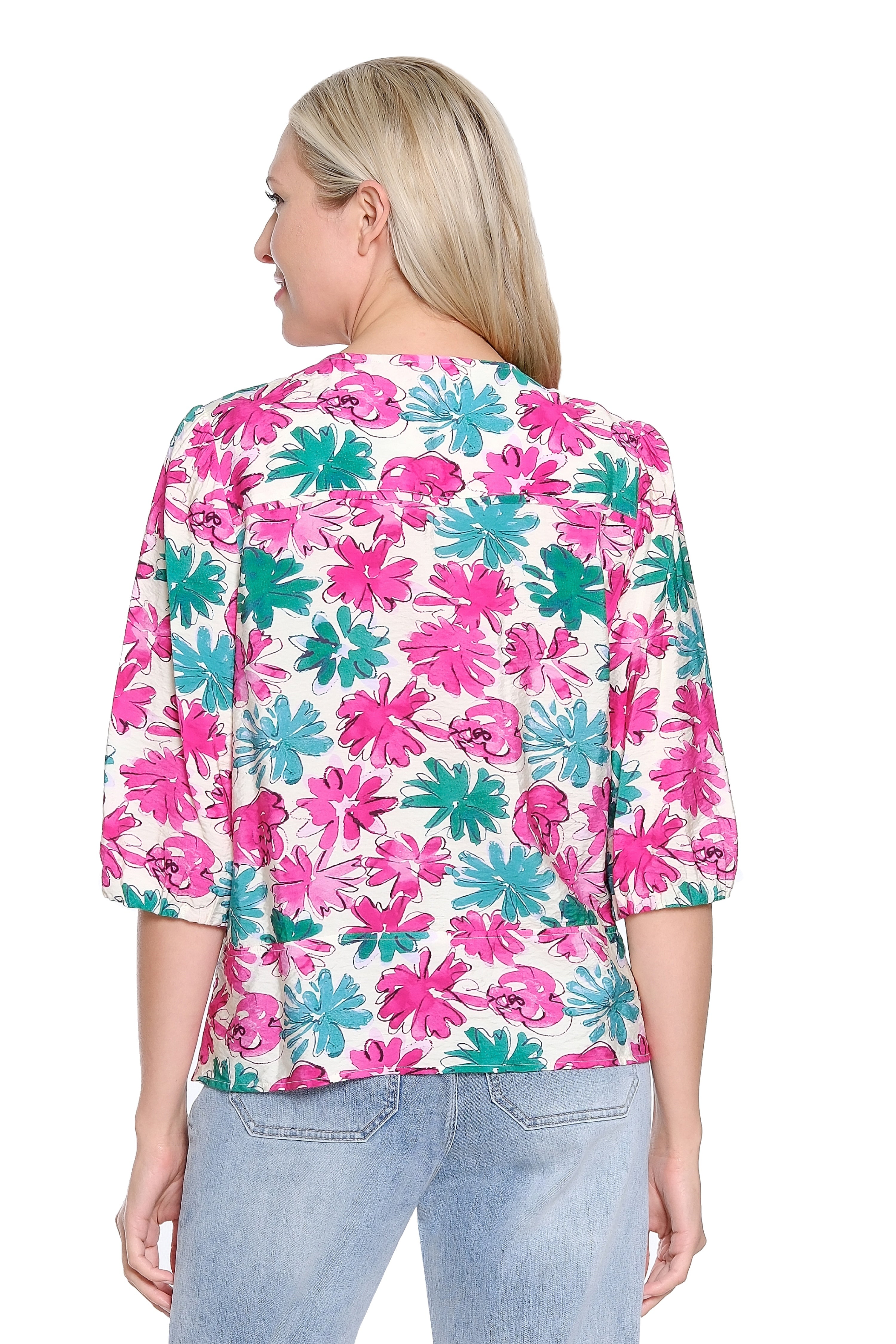 Tie Front Print Top – Multi