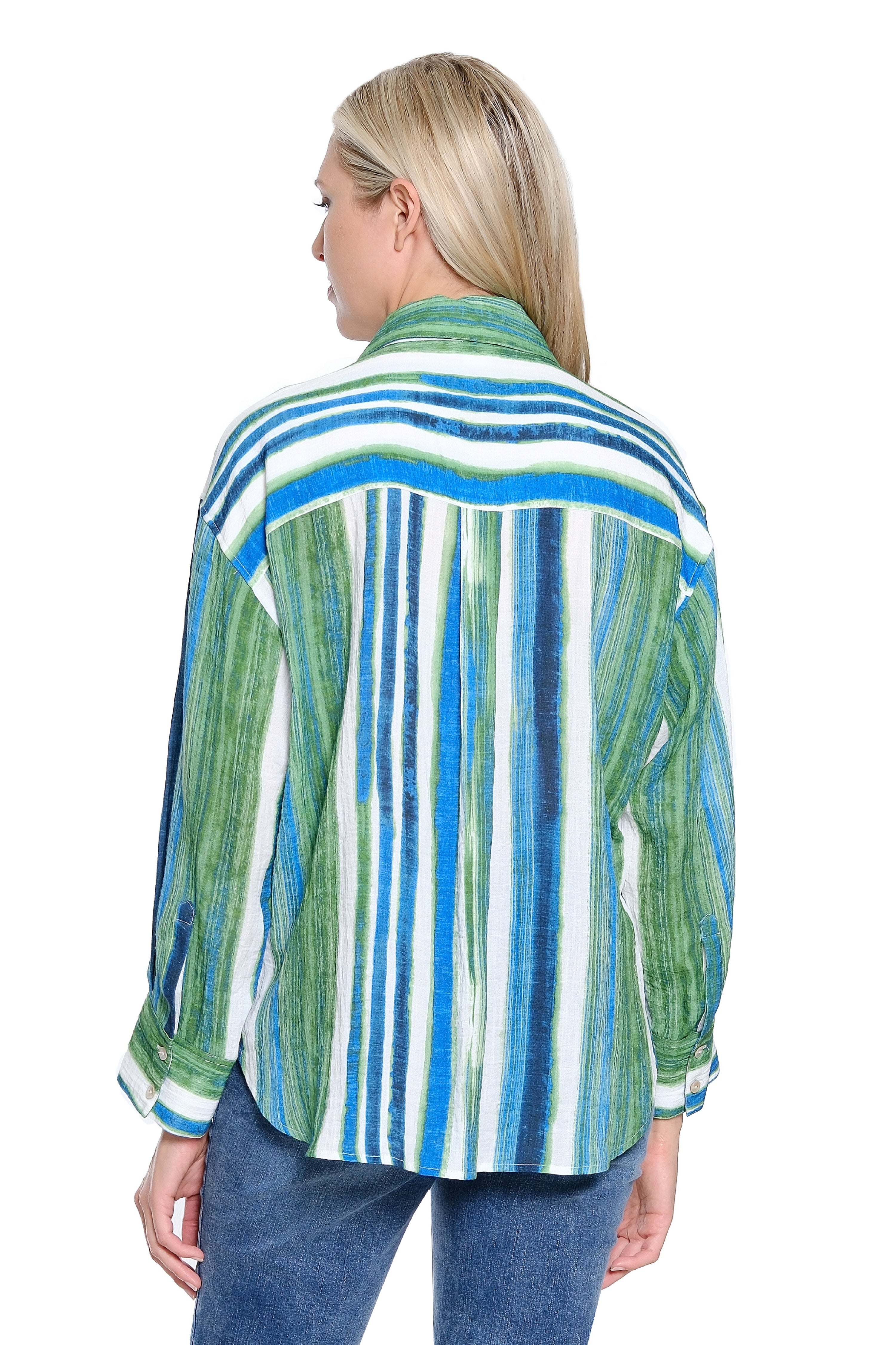 Painted Stripe Button-Up Shirt – Multi