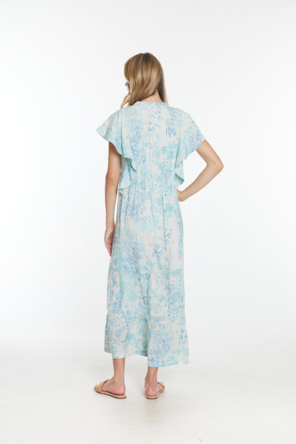 Print Maxi Dress - Blue