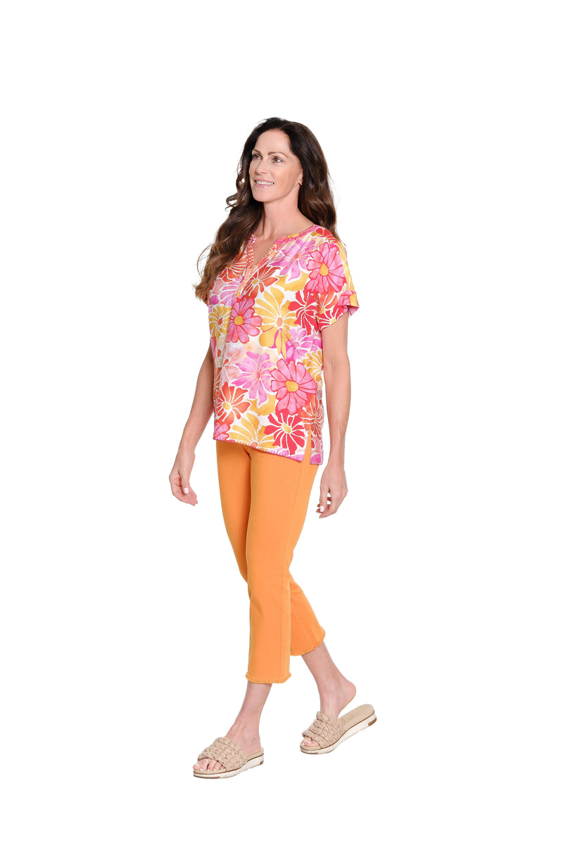 Stretch Pull-On Jean - Tangerine