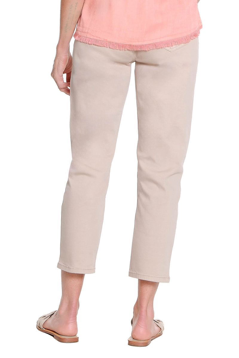 Soutache Embroidered Leg Jean - Sand