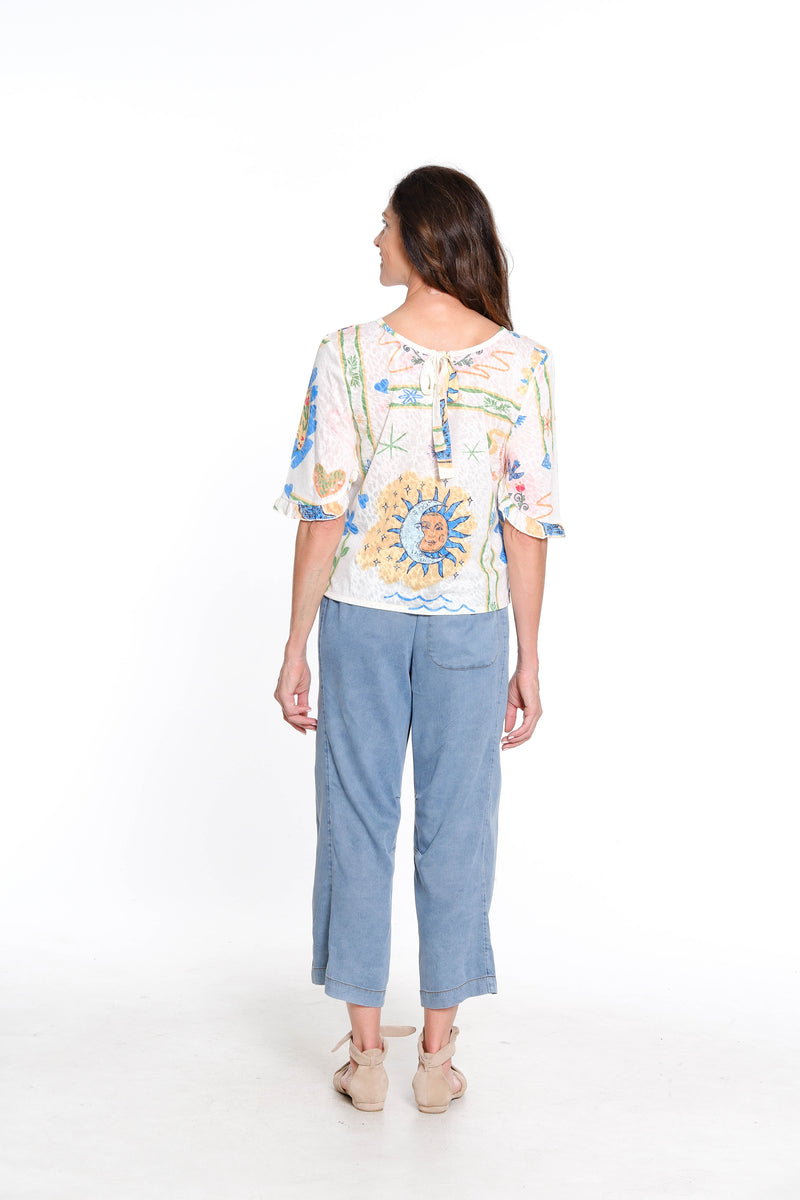 Smocked Waist Pull-On Pant – Medium Indigo