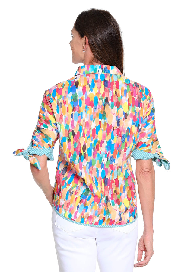 Tie Sleeve Camp Shirt – Multi