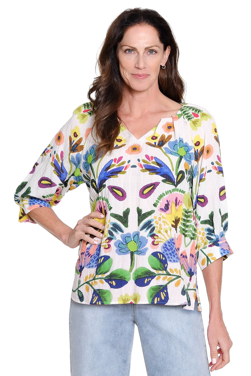Pleated Neck Popover – Multi