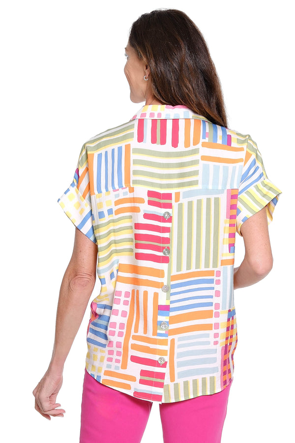 Painted Stripe Print Top - Multi