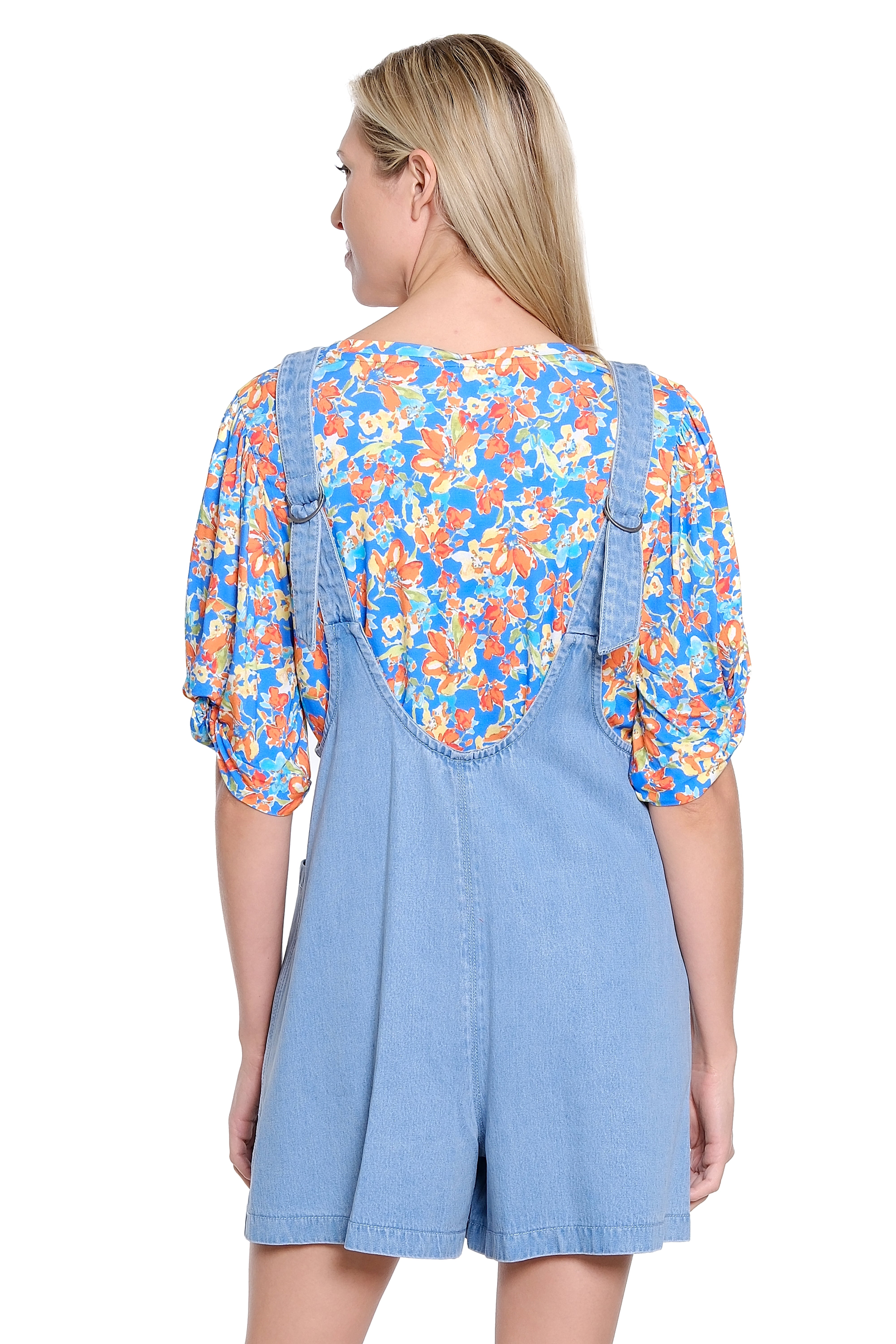 Denim Romper - Light Indigo