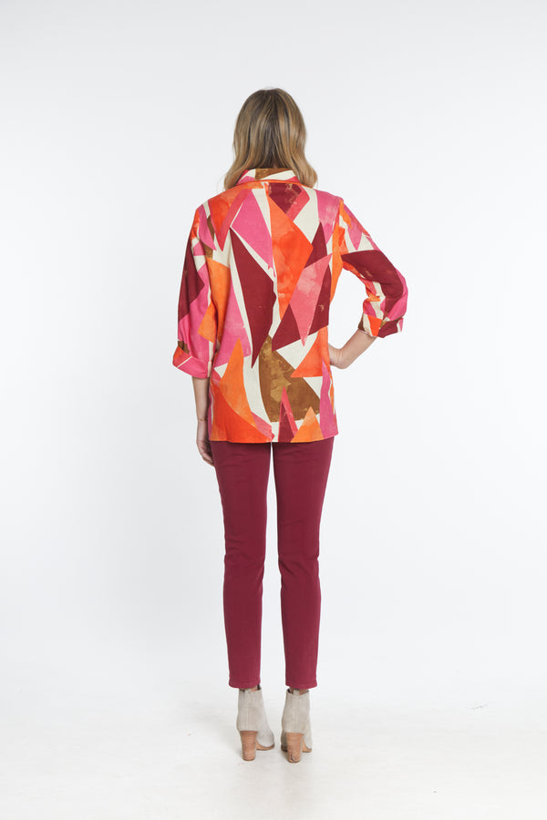 Print Linen Blend Tunic - Multi