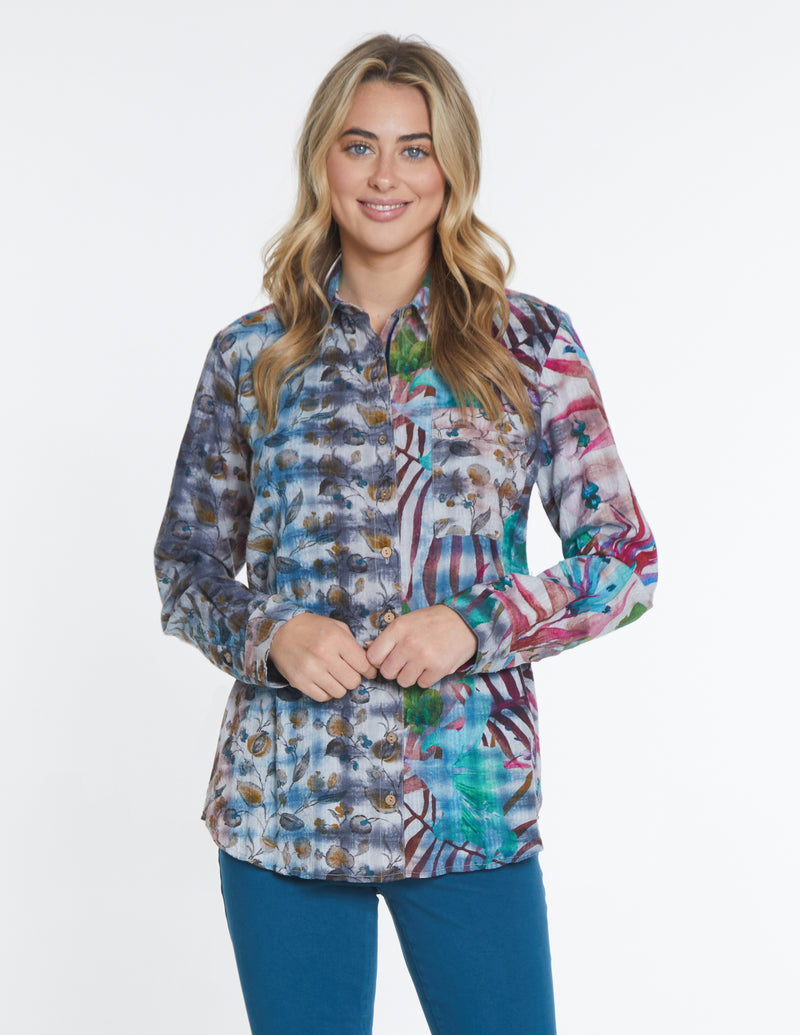 Mixed Print Shirt - Multi