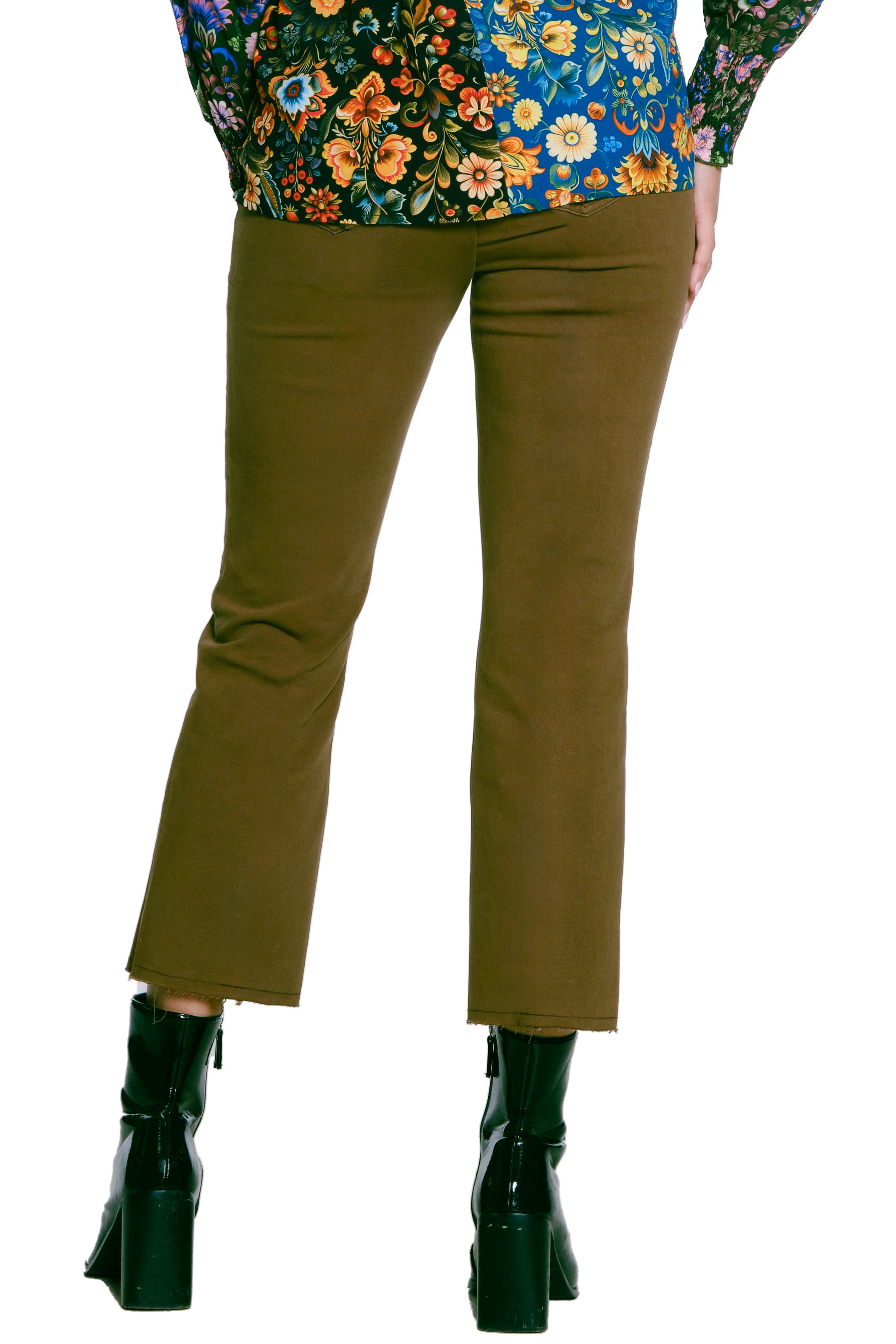 Kick Crop Jeans - Moss Green