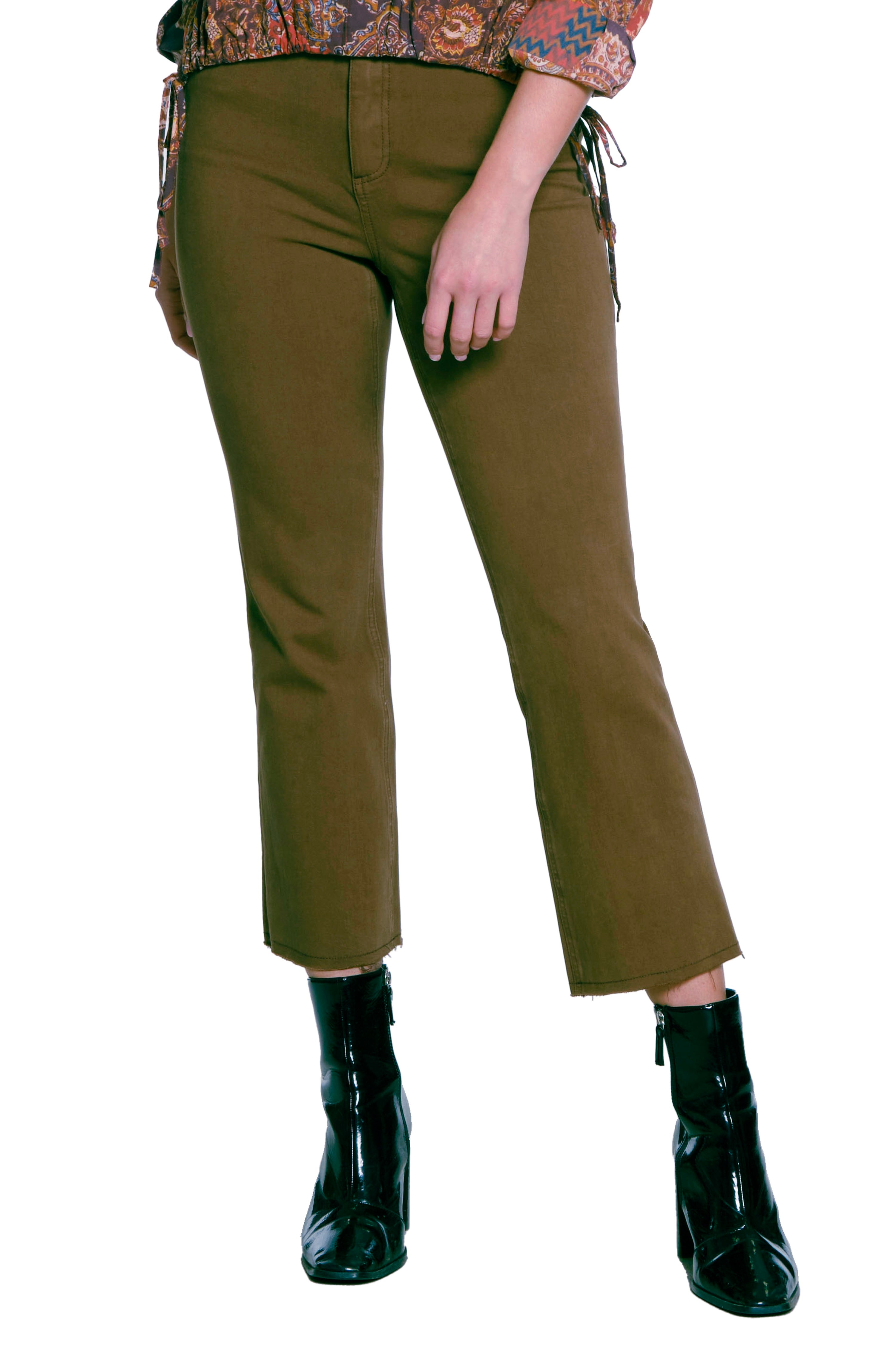 Kick Crop Jeans - Moss Green