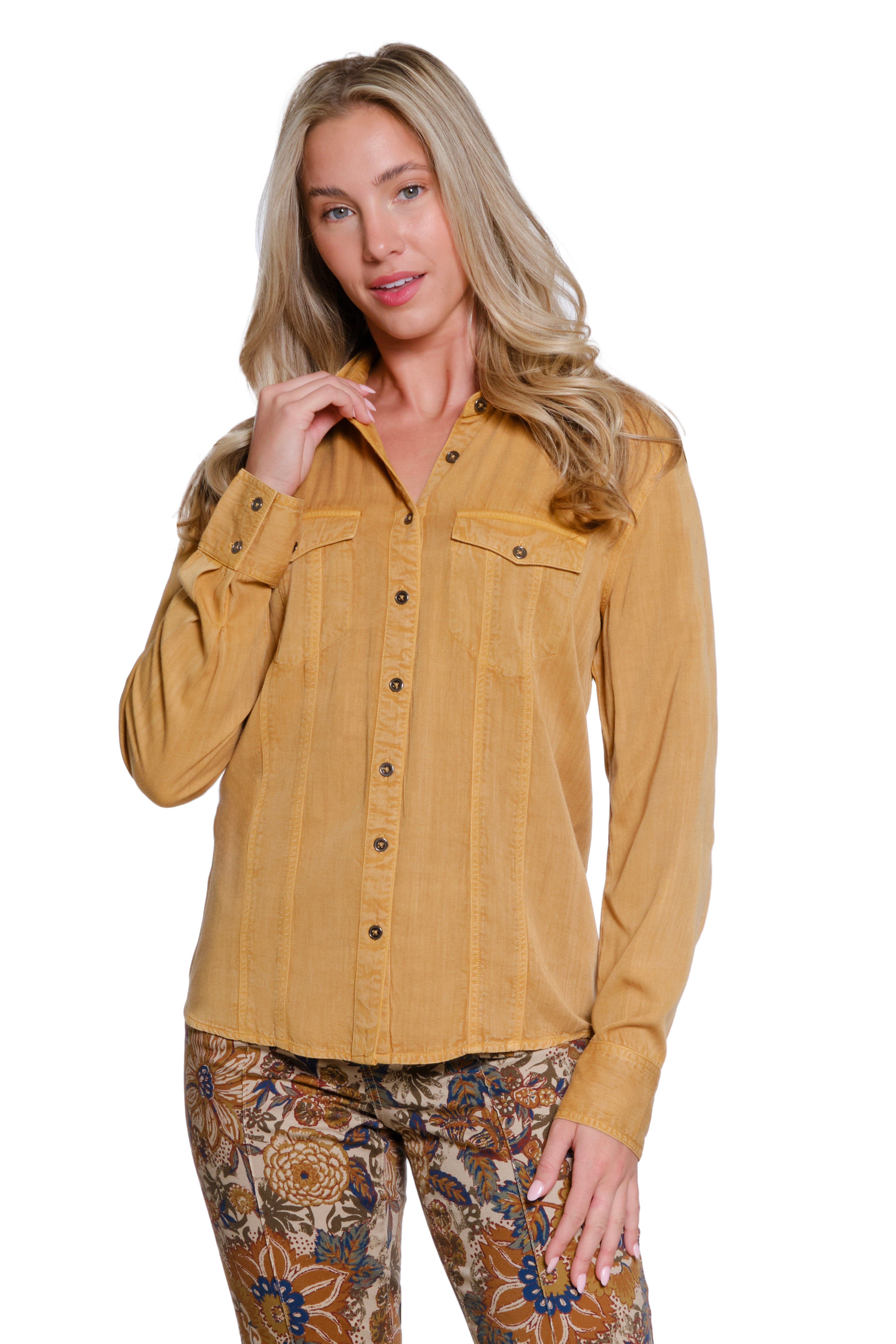 Button-Up Shirt - Gold