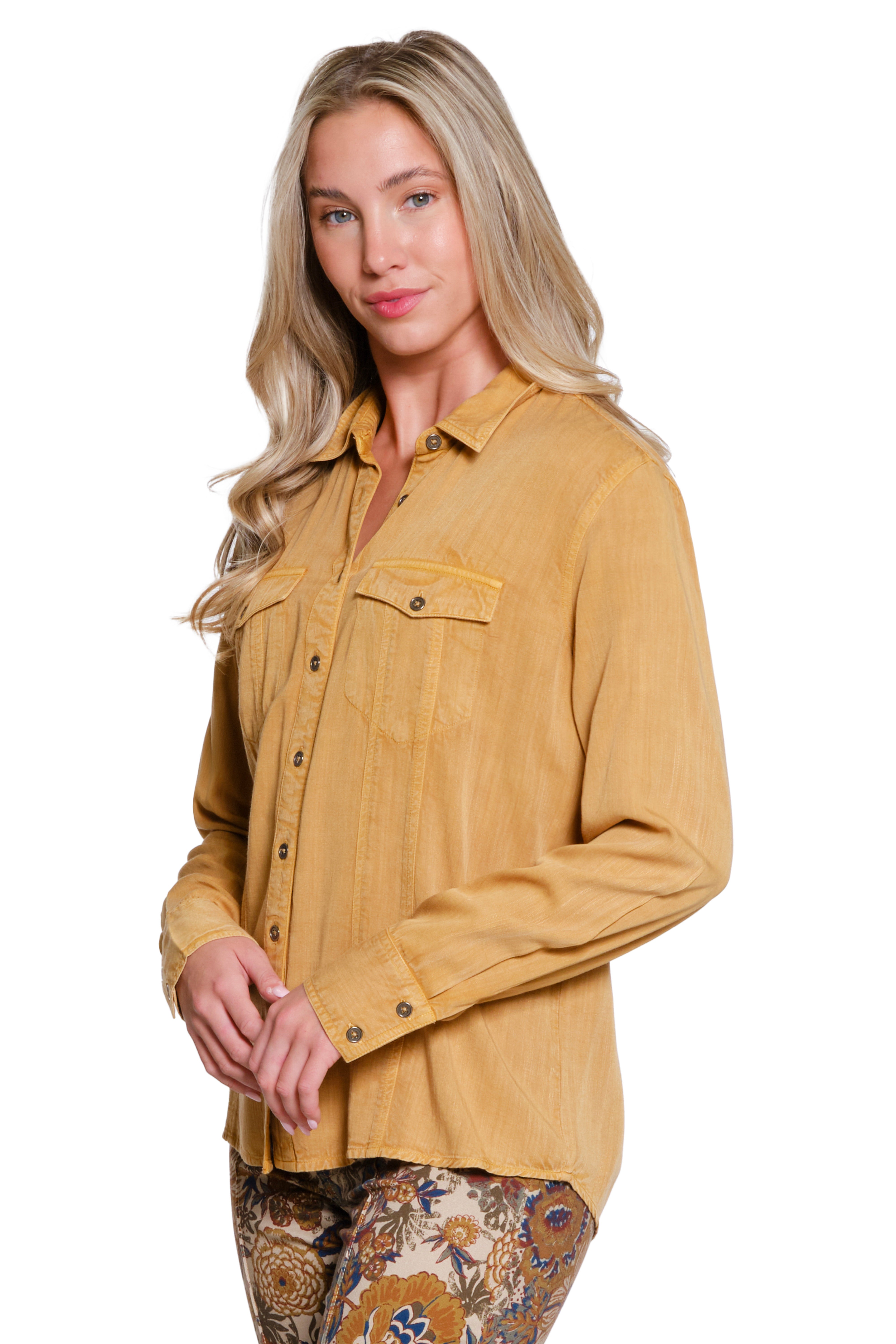 Button-Up Shirt - Gold