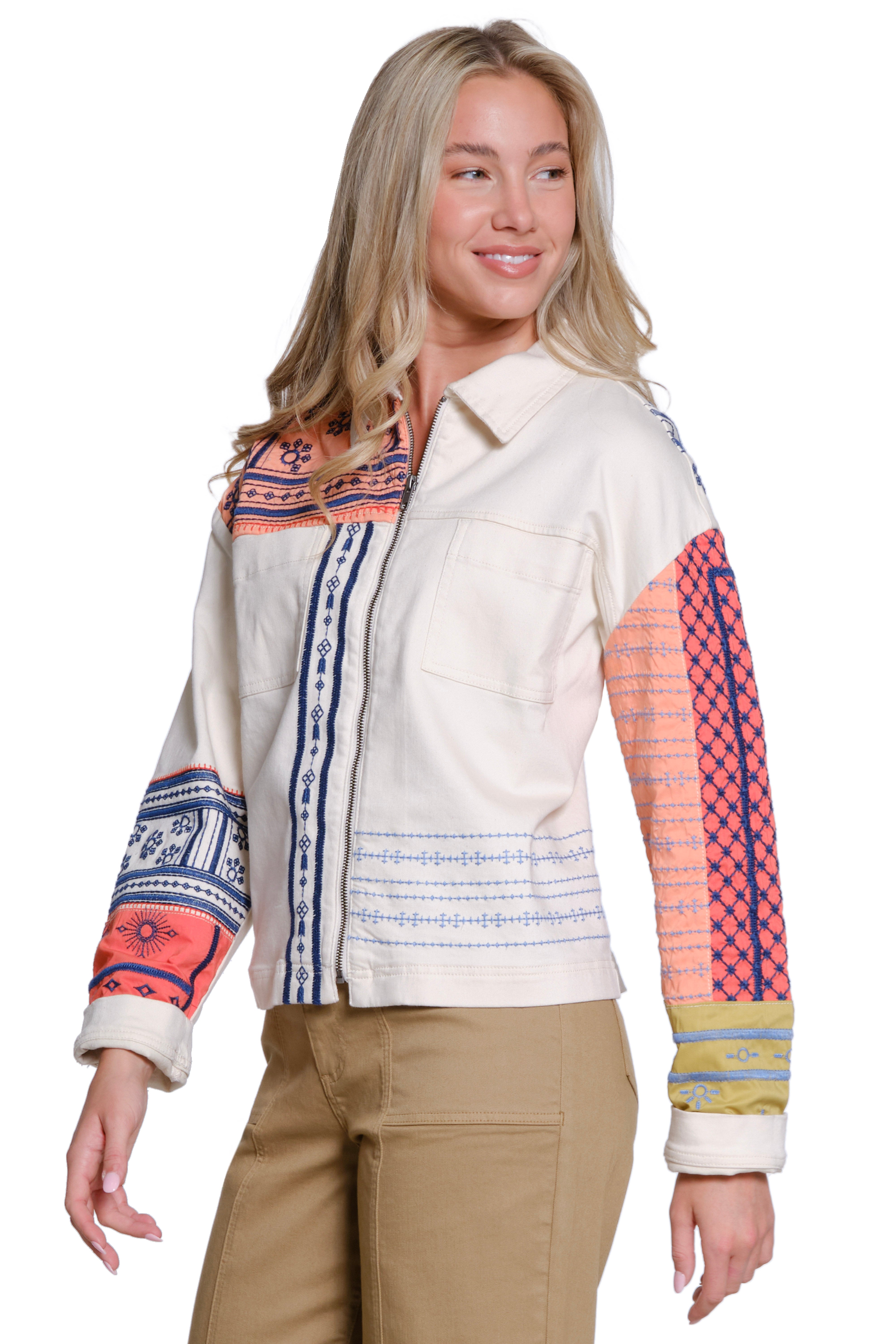 Embroidered Shirt Jacket - Multi