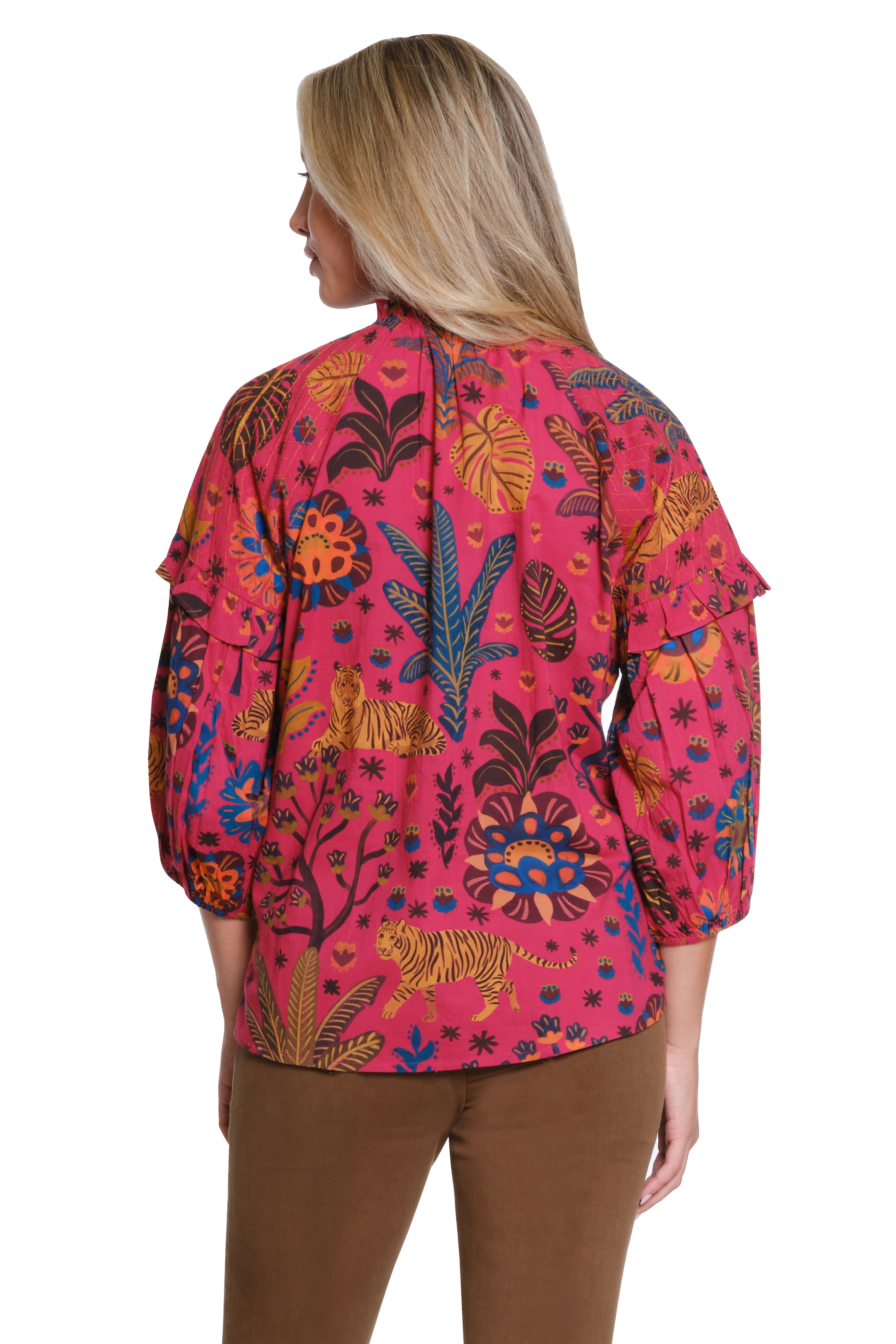 Tie Neck Print Top - Multi